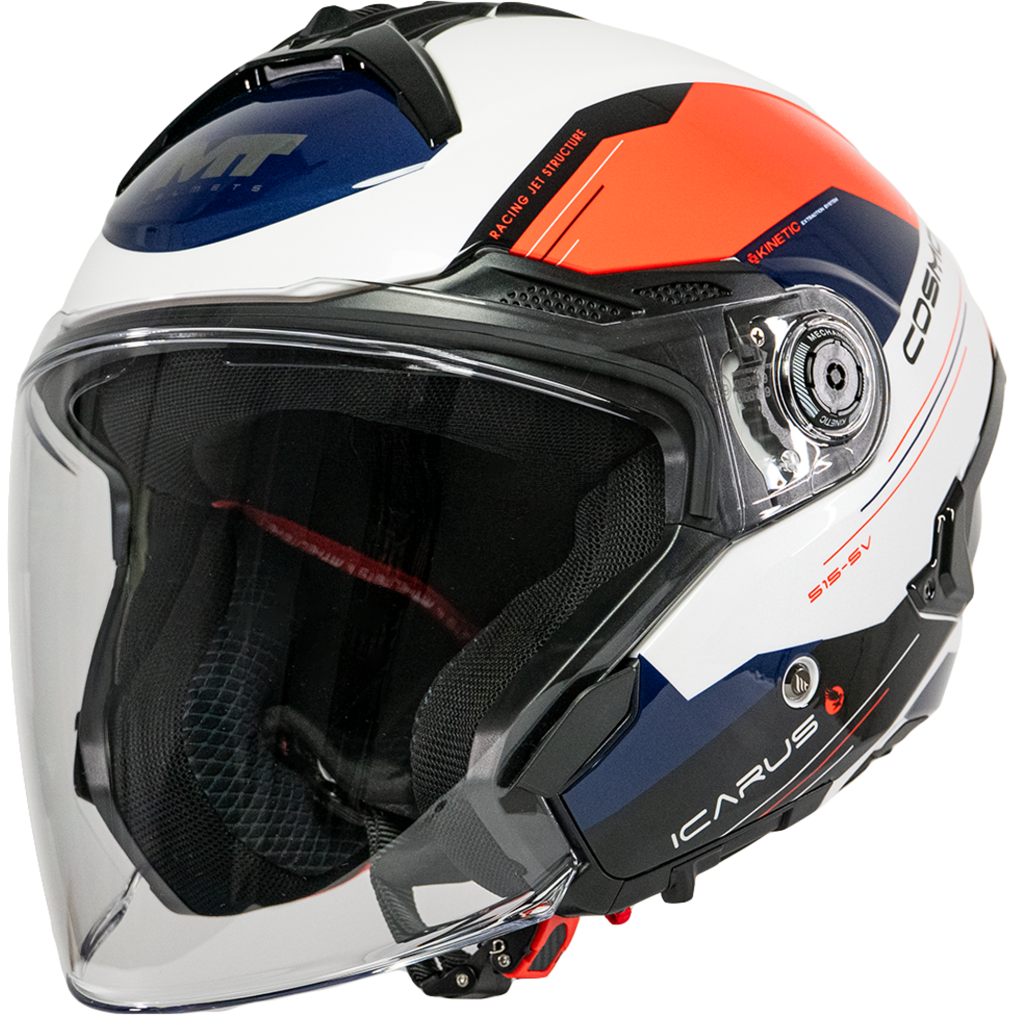 Casque MT Helmets Cosmo SV Icarus A5 Bleu Blanc Rouge - L