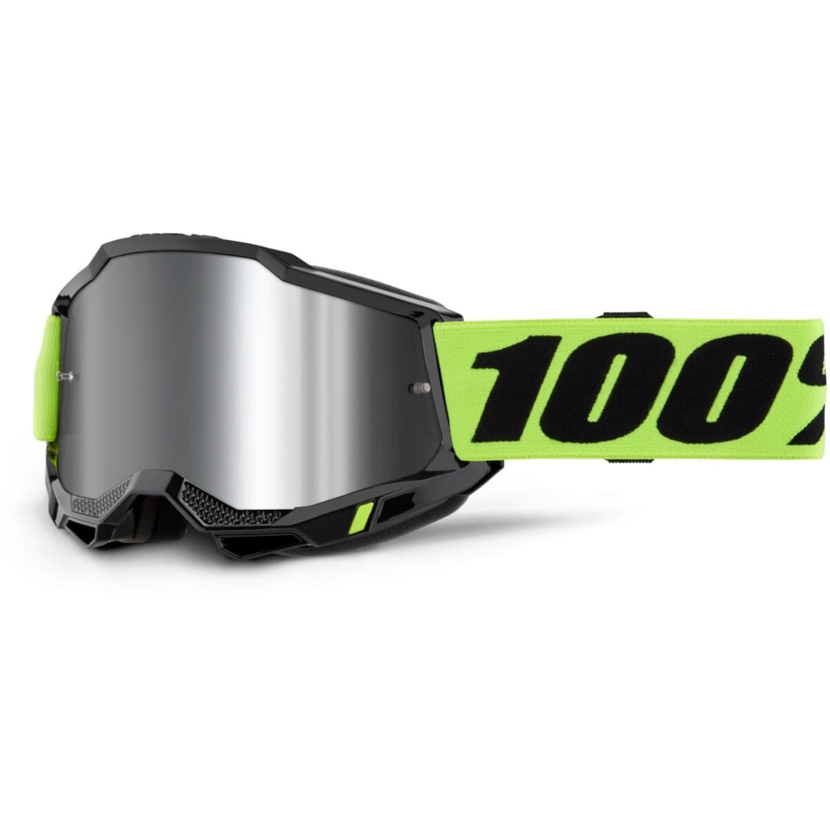 MASQUE 100% ACCURI 2 JAUNE FLUO/ECRAN IRIDIUM SILVER