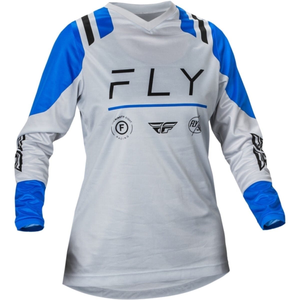 MAILLOT CROSS LADY FLY RACING F-16 24 GRIS ARCTIQUE BLEU / 2XL