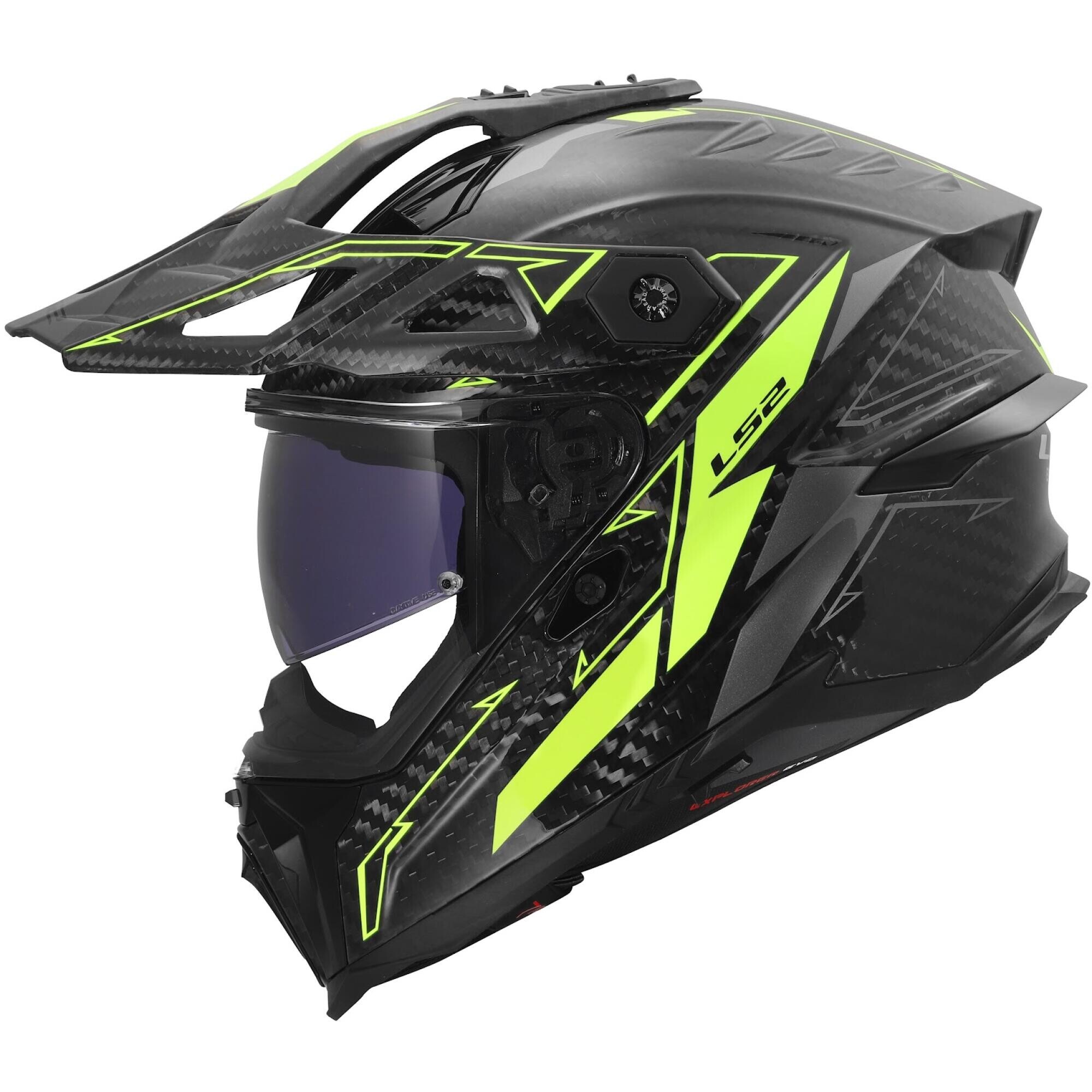 Casque LS2 MX707 Explorer Evo Carbon Arrow Jaune Fluo - 2XL