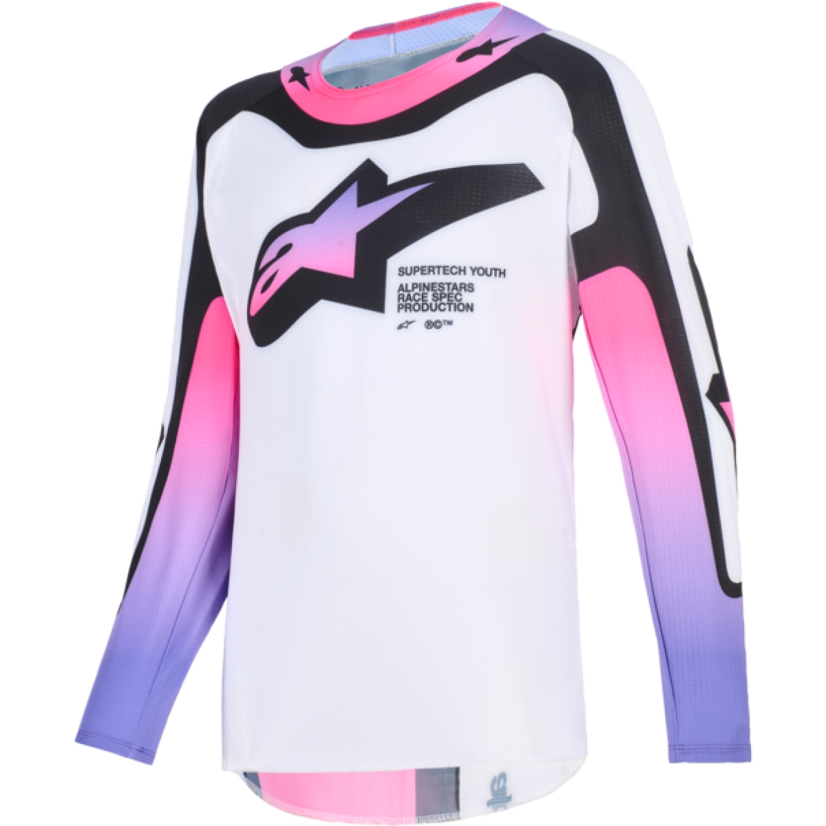 MAILLOT CROSS ENFANT ALPINESTARS SUPERTECH VISTA BLANC VIOLET NOIR / S
