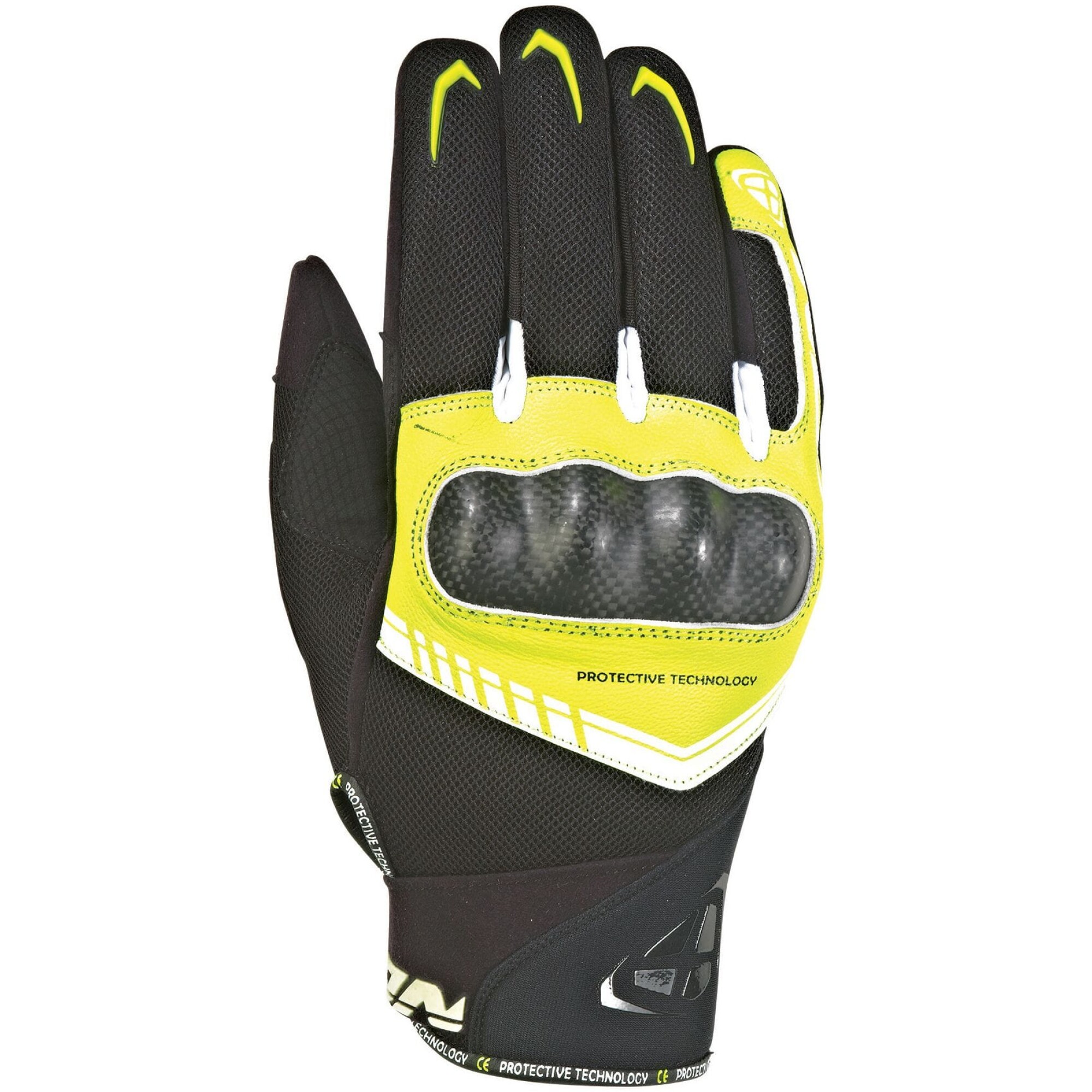 Gants Ixon RS Loop 2 Noir Jaune Vif Blanc - 2XL