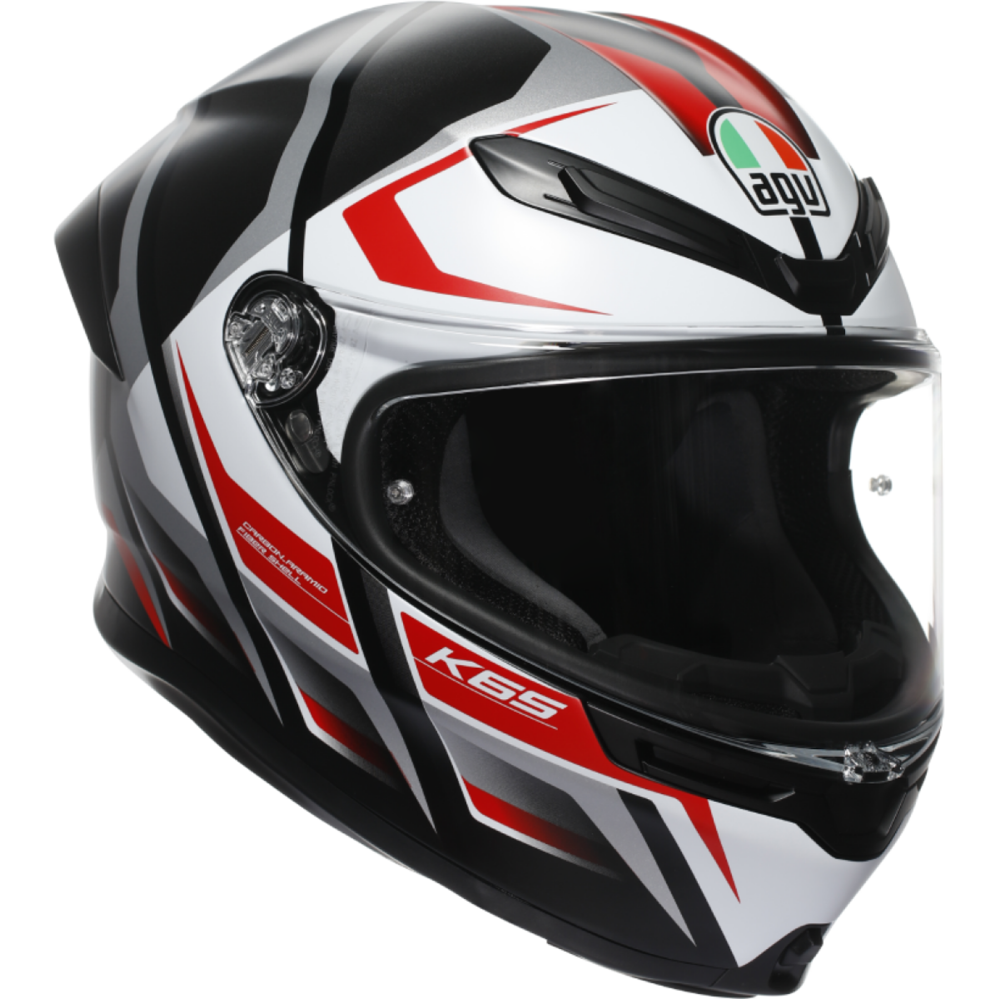 Casque AGV K6 S MPLK Karve Noir Blanc Rouge Mat - 2XL