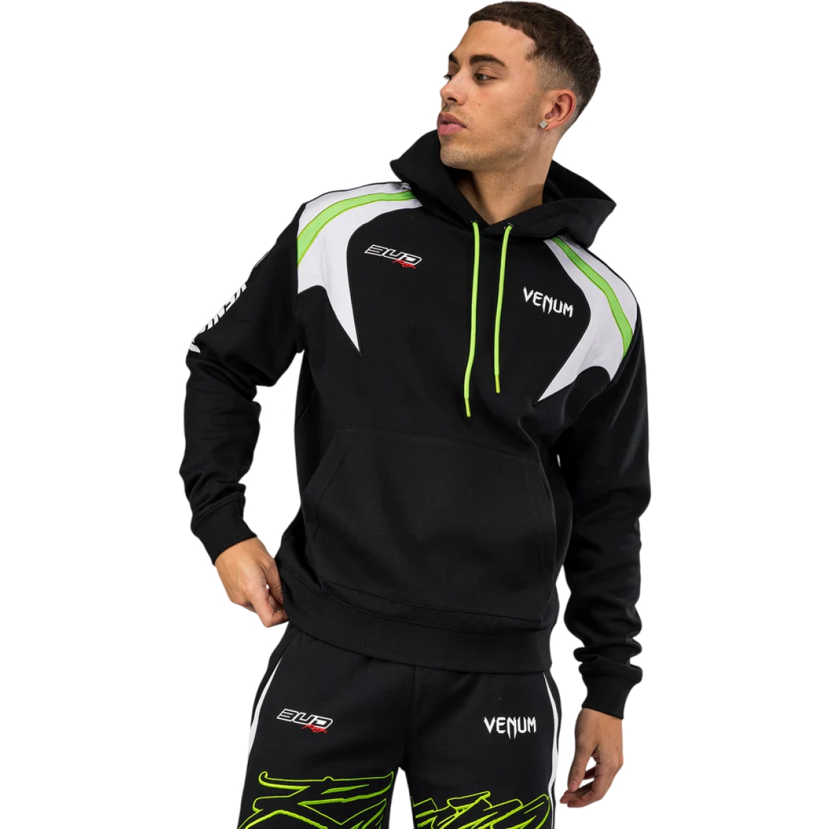 SWEAT CAPUCHE VENUM x BUD RACING L/NOIR BLANC VERT