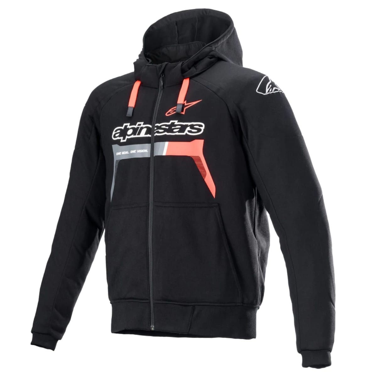 BLOUSON ALPINESTARS HOODIE CHROME IGNITION L/NOIR ROUGE FLUO 1030