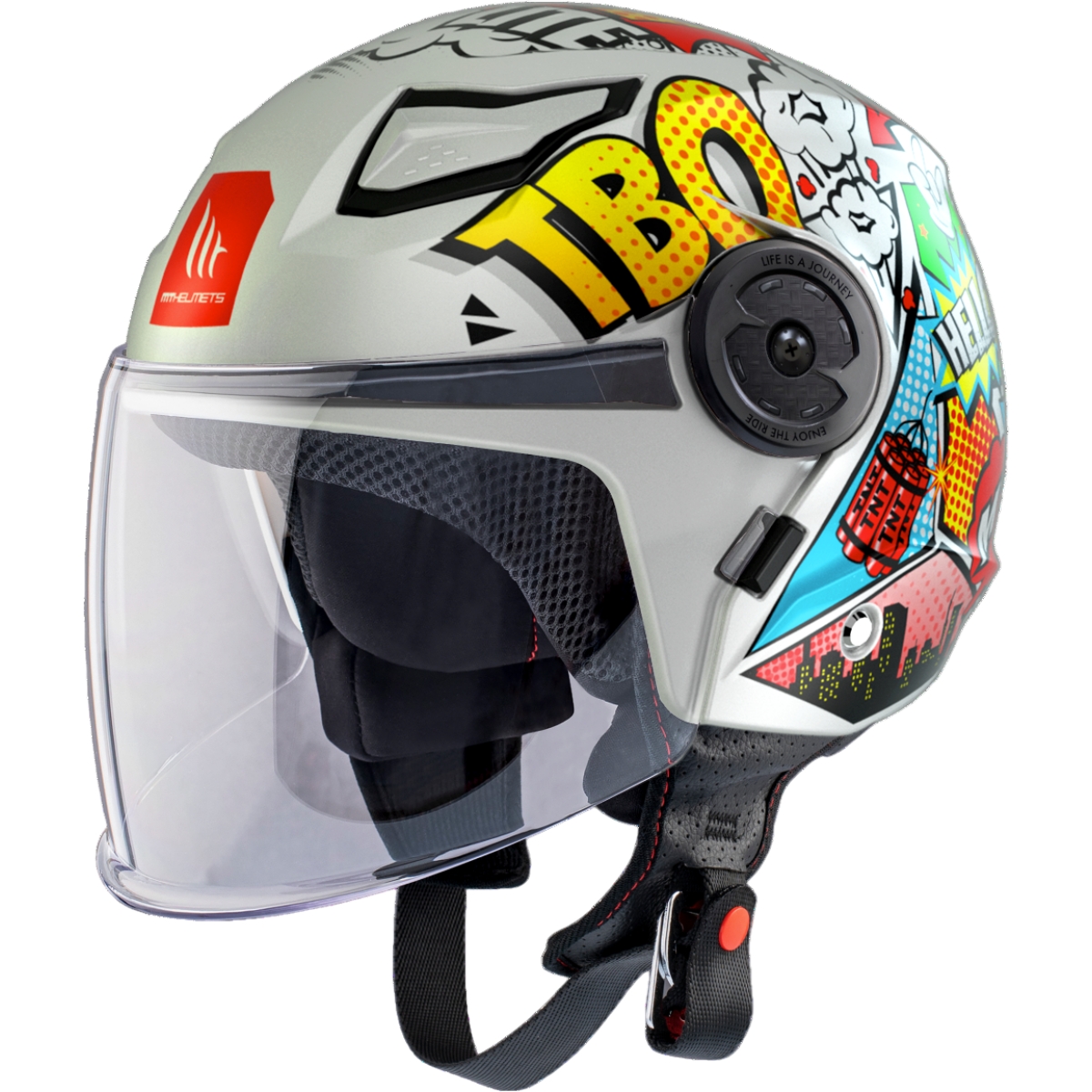 CASQUE MT LITE KID SOLID M/BLANC MULTI