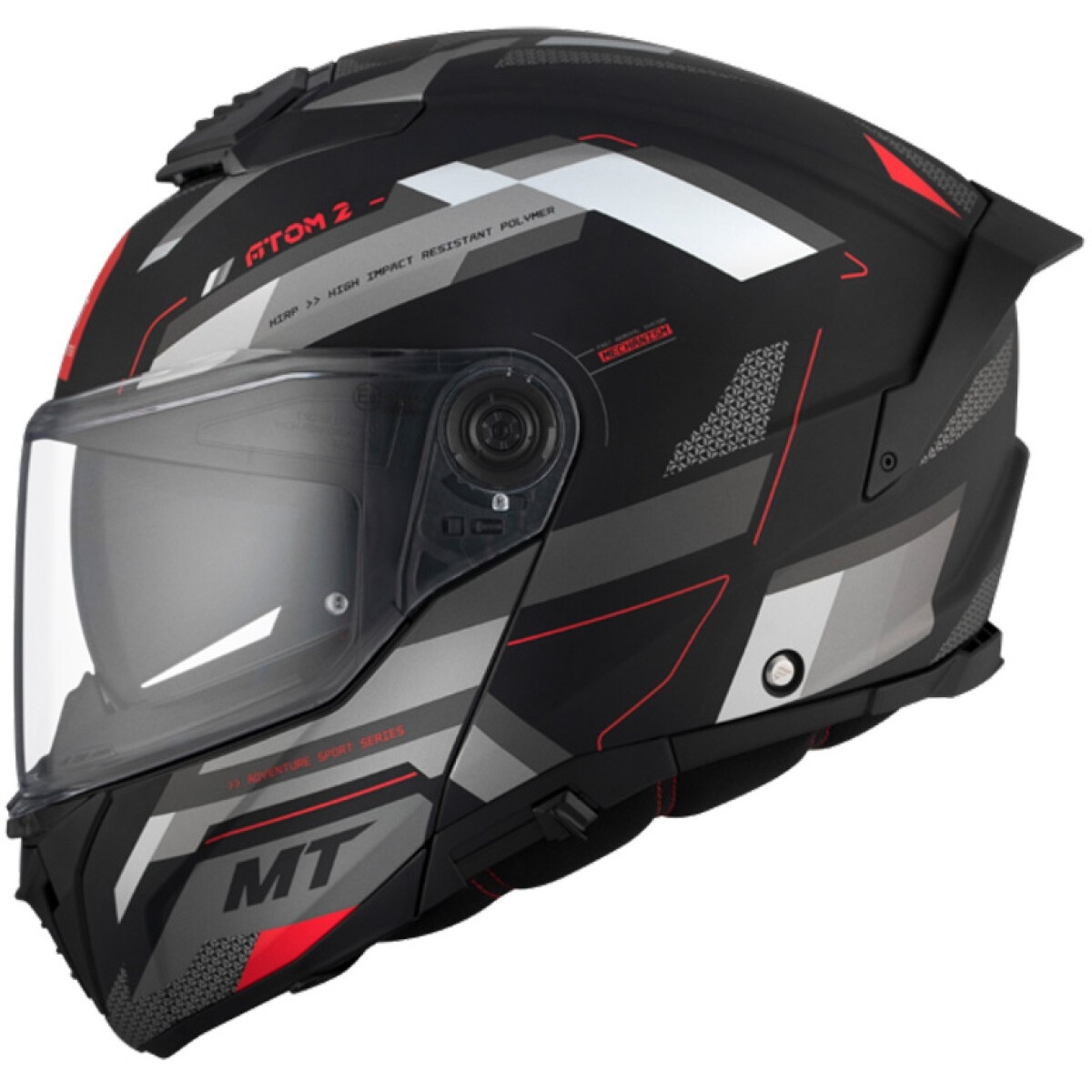 CASQUE MT HELMETS ATOM 2 SV BAST D5 NOIR GRIS MAT / 2XL