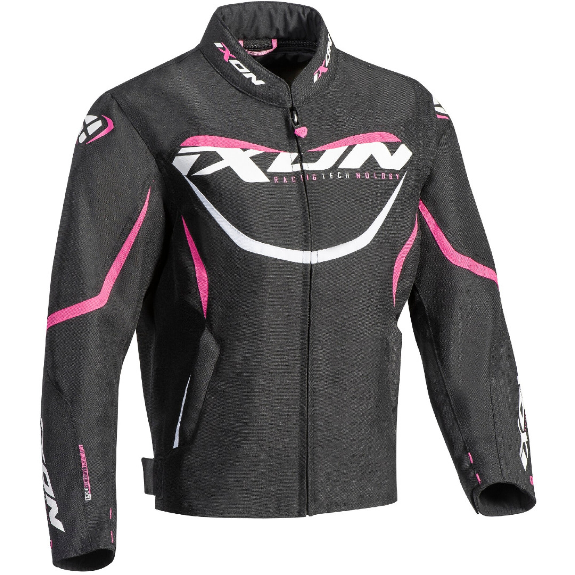 Blouson Enfant Ixon Lady Sprinter Noir Blanc Fuchsia - 10 ans