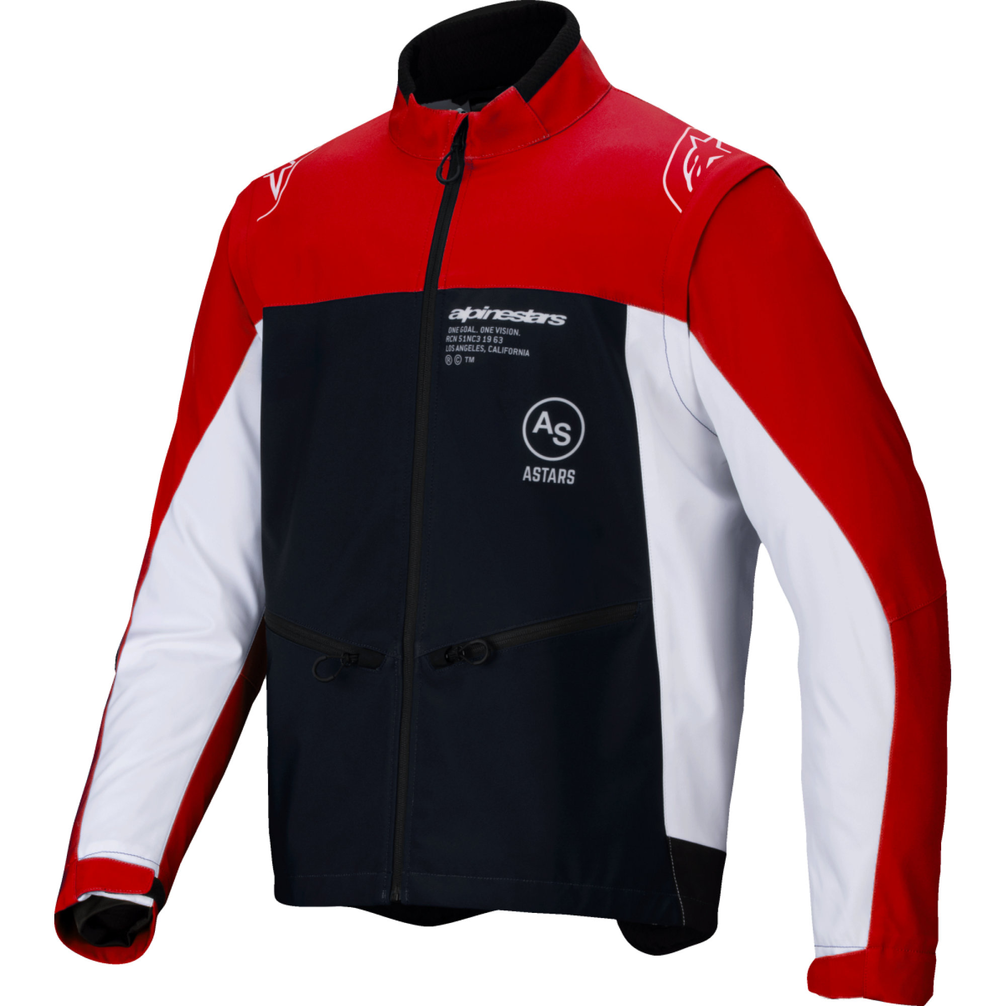 Veste Cross Alpinestars Lite-Dura Softshell Noir Brillant Rouge Blanc - 2XL
