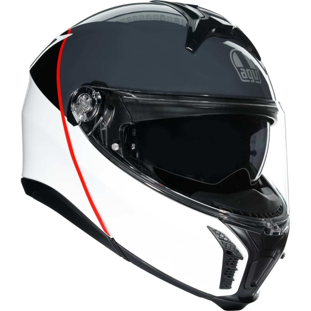 Casque AGV Tourmodular Multi MPLK Balance Blanc Gris Rouge / S