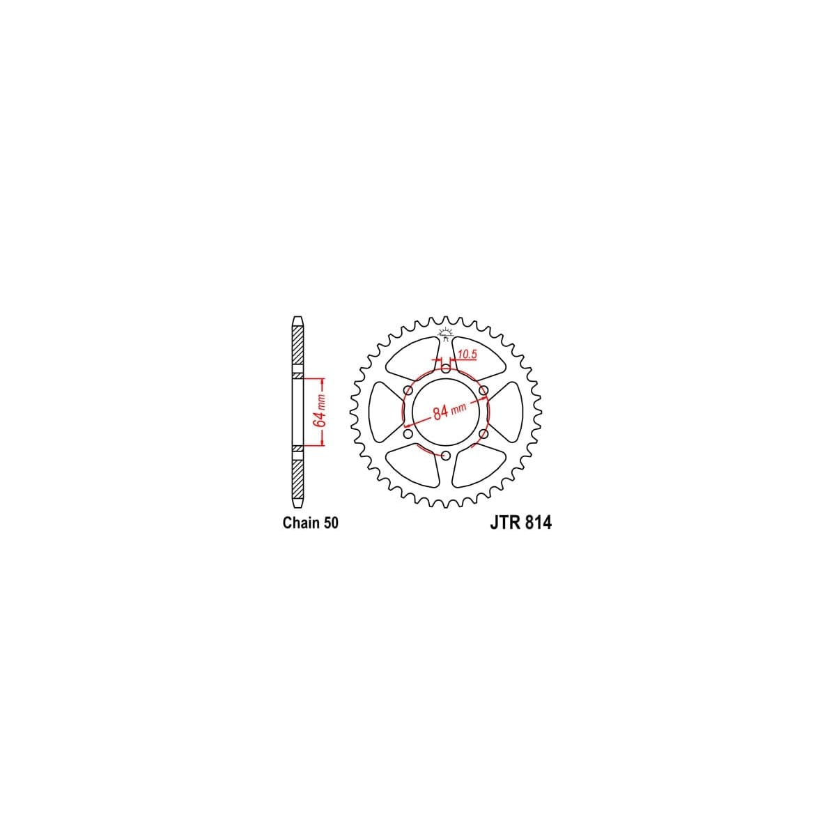 Couronne JT Sprockets 33 Dents Acier Pas 530 Type 814