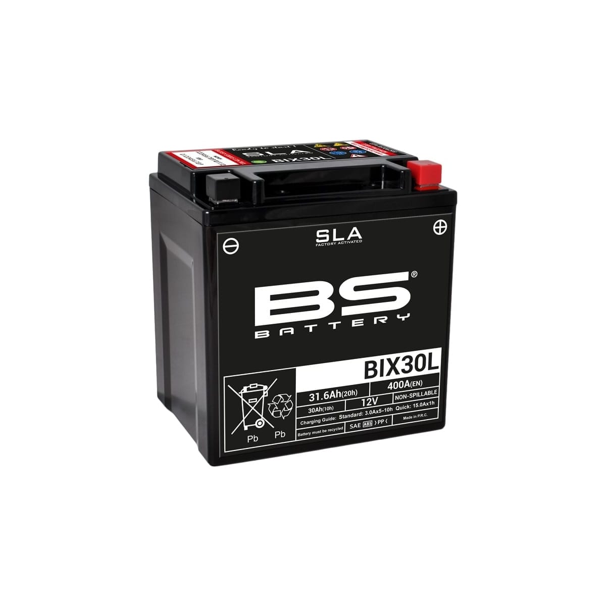 Batterie BS Battery BIX30L 12V 31.6Ah - Prête À L'emploi