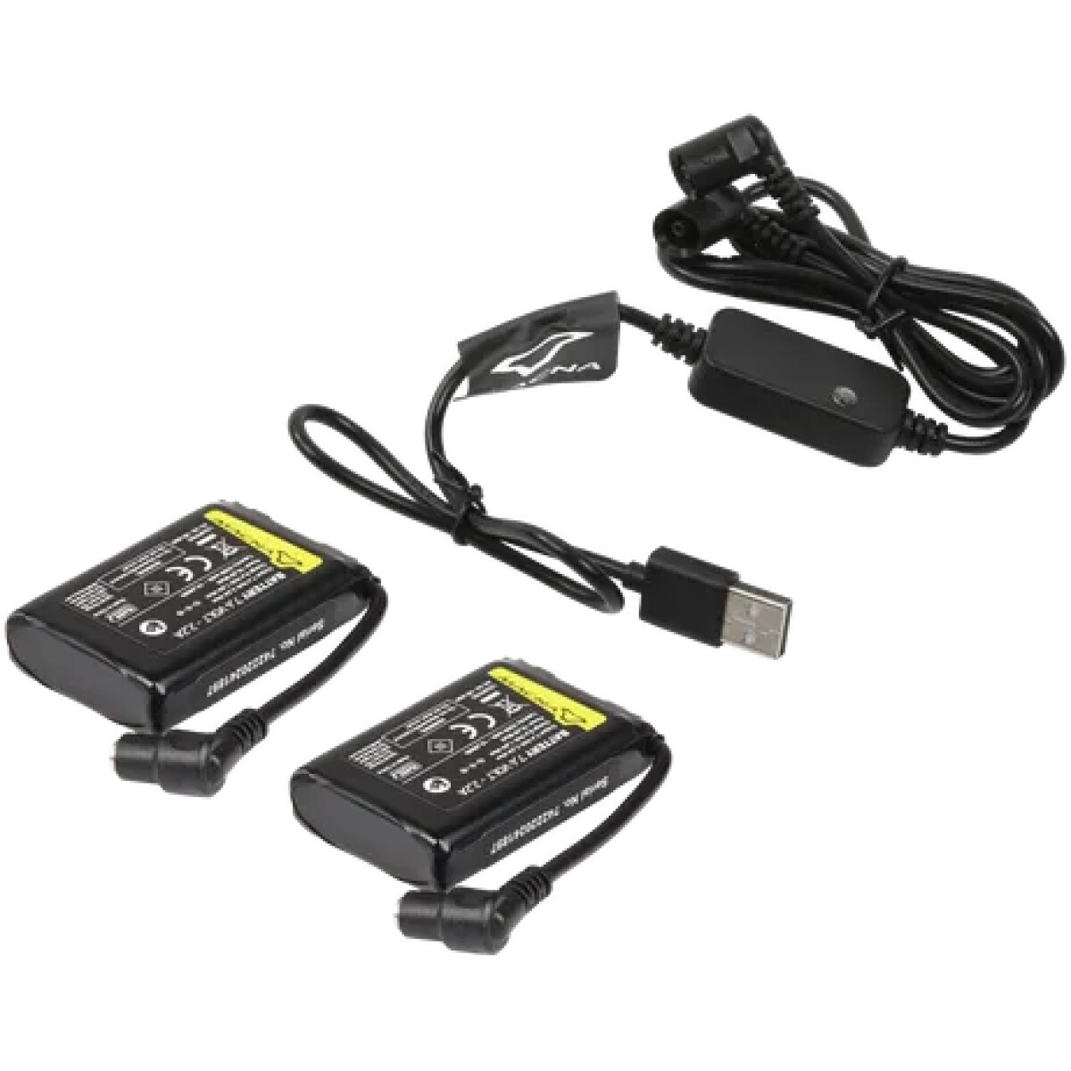 BATTERIES ET CHARGEUR USB MACNA 7,4V 2,2A NOIR