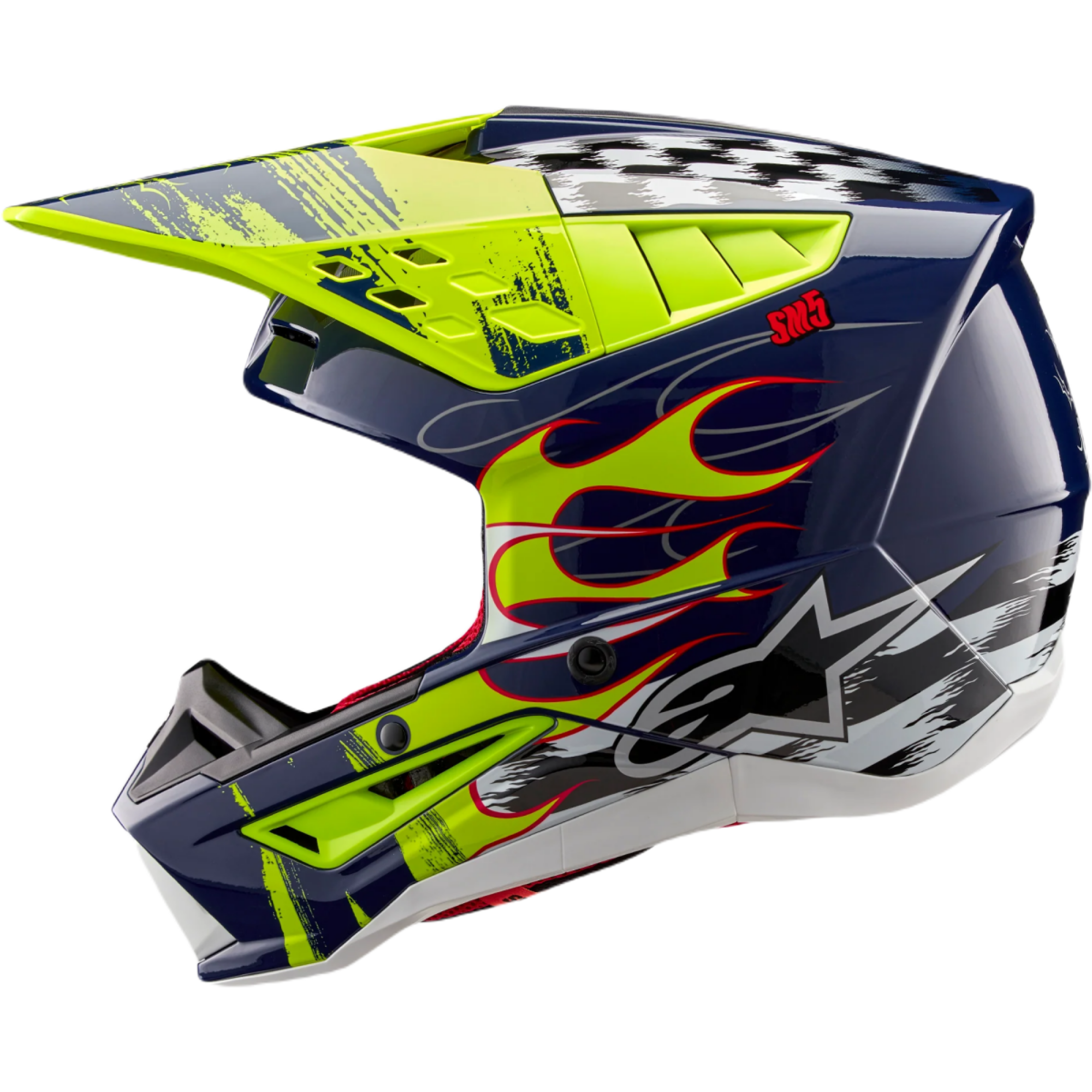 Casque Cross Alpinestars SM5 Rash Jaune Bleu - 2XL