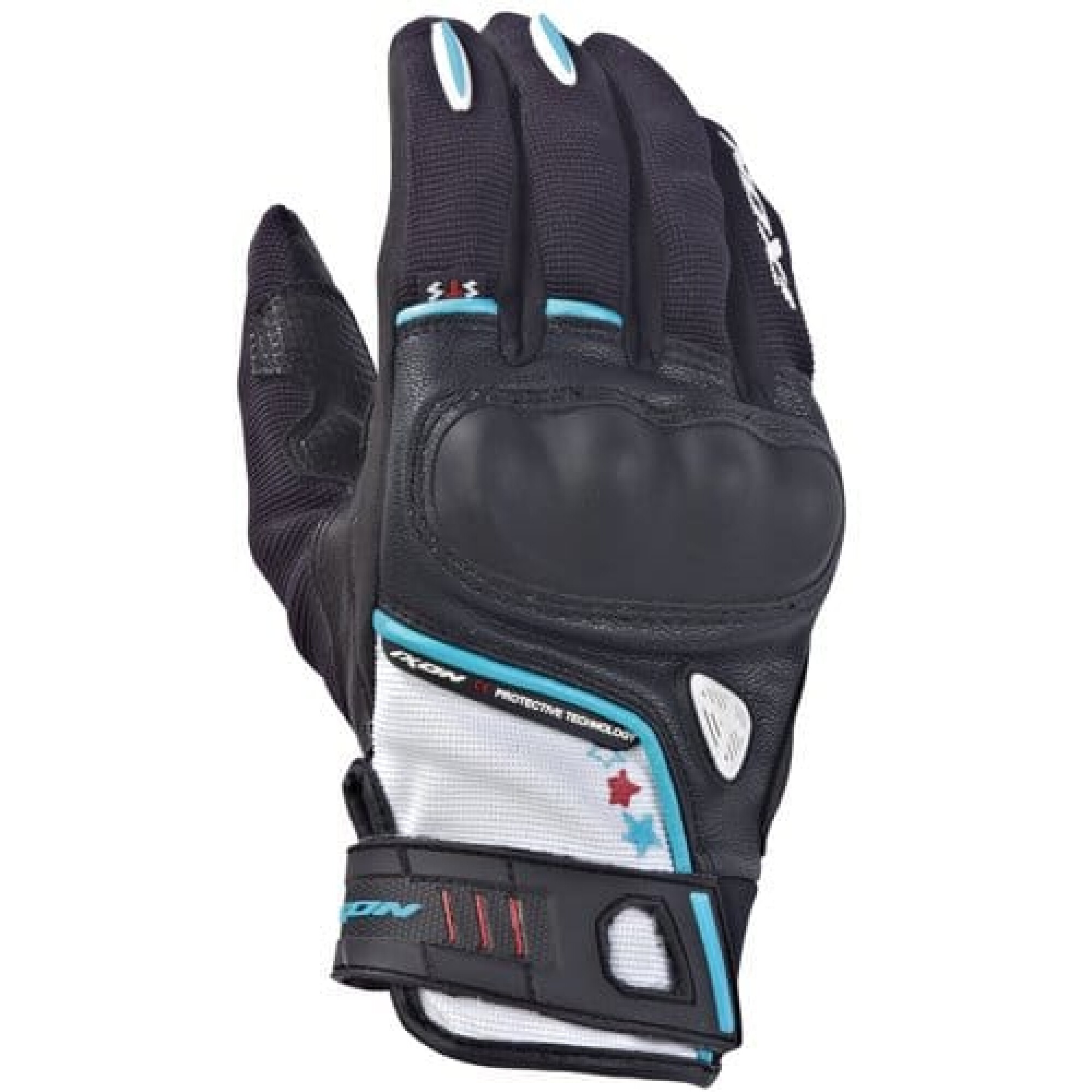 Gants Femme Ixon RS Grip Lady HP Noir Blanc Turquoise - 2XL