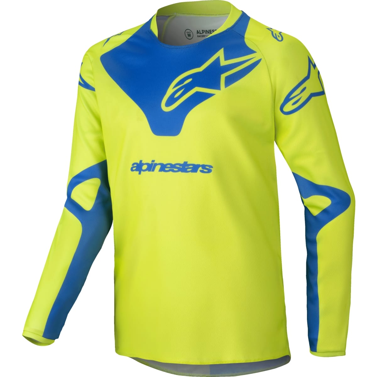 Maillot Cross Enfant Alpinestars Racer Veil Jaune Fluo Bleu