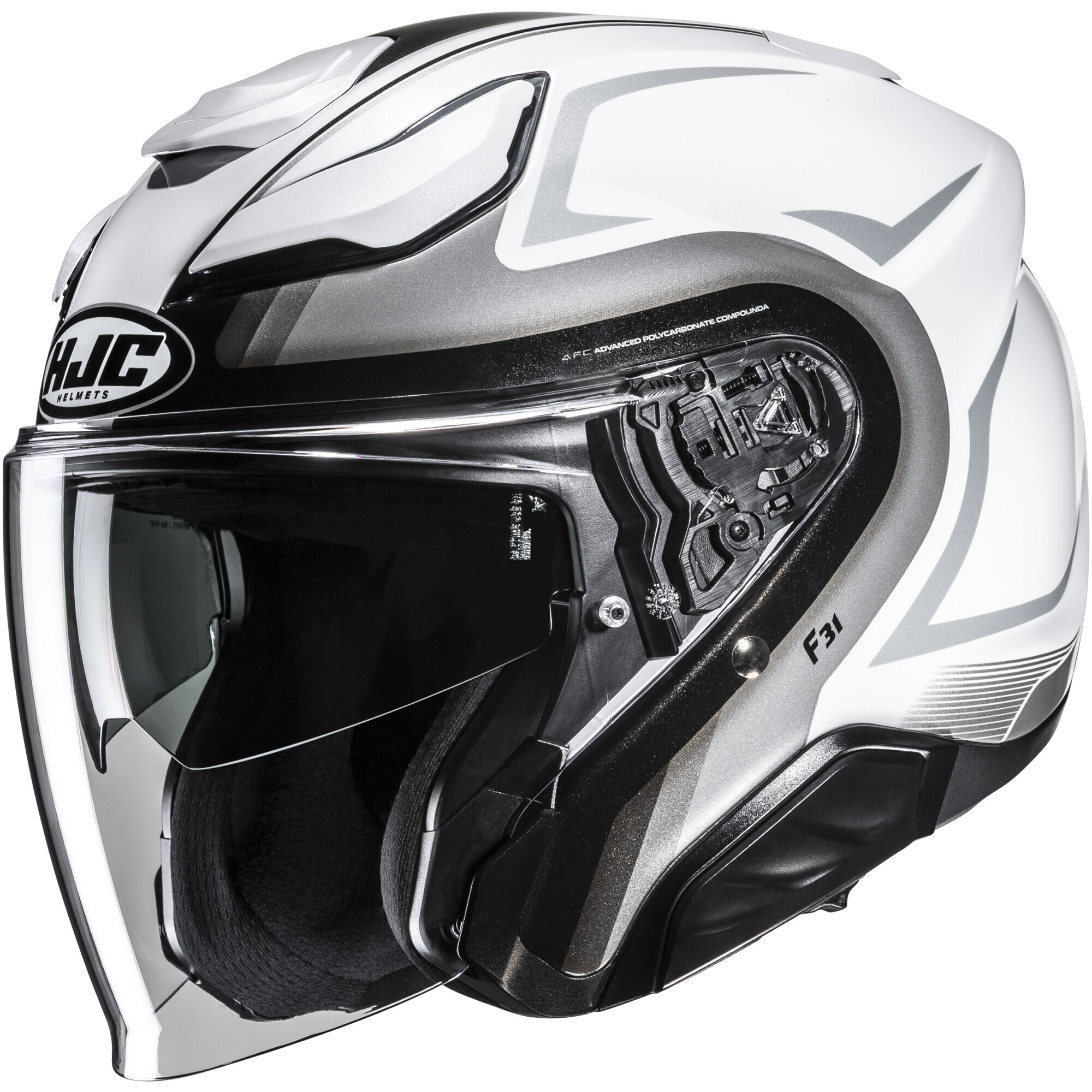 Casque HJC F31 Bask MC10 Blanc Gris - L
