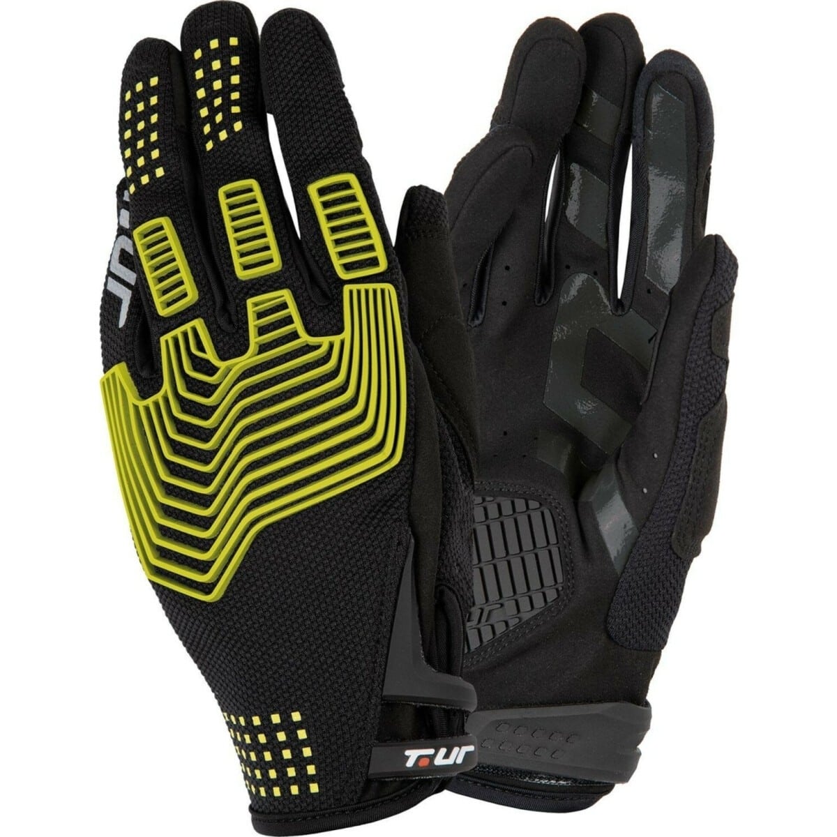 GANTS CROSS T.UR G THREE NOIR JAUNE FLUO / S