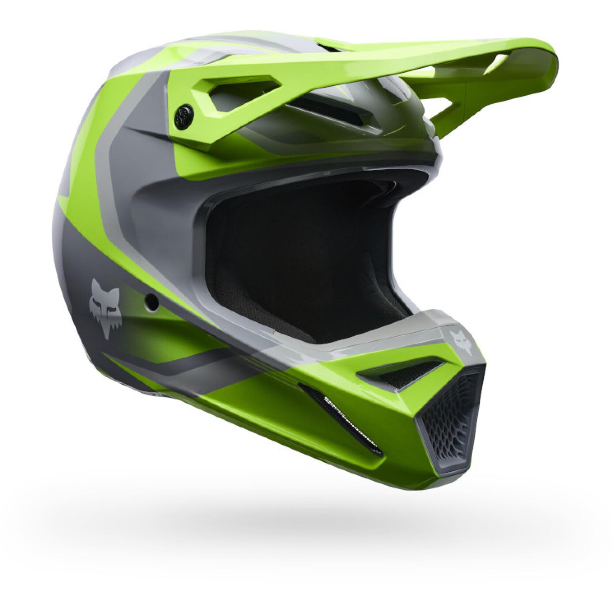 Casque Cross Enfant Fox V1 Frame Gris Jaune - L