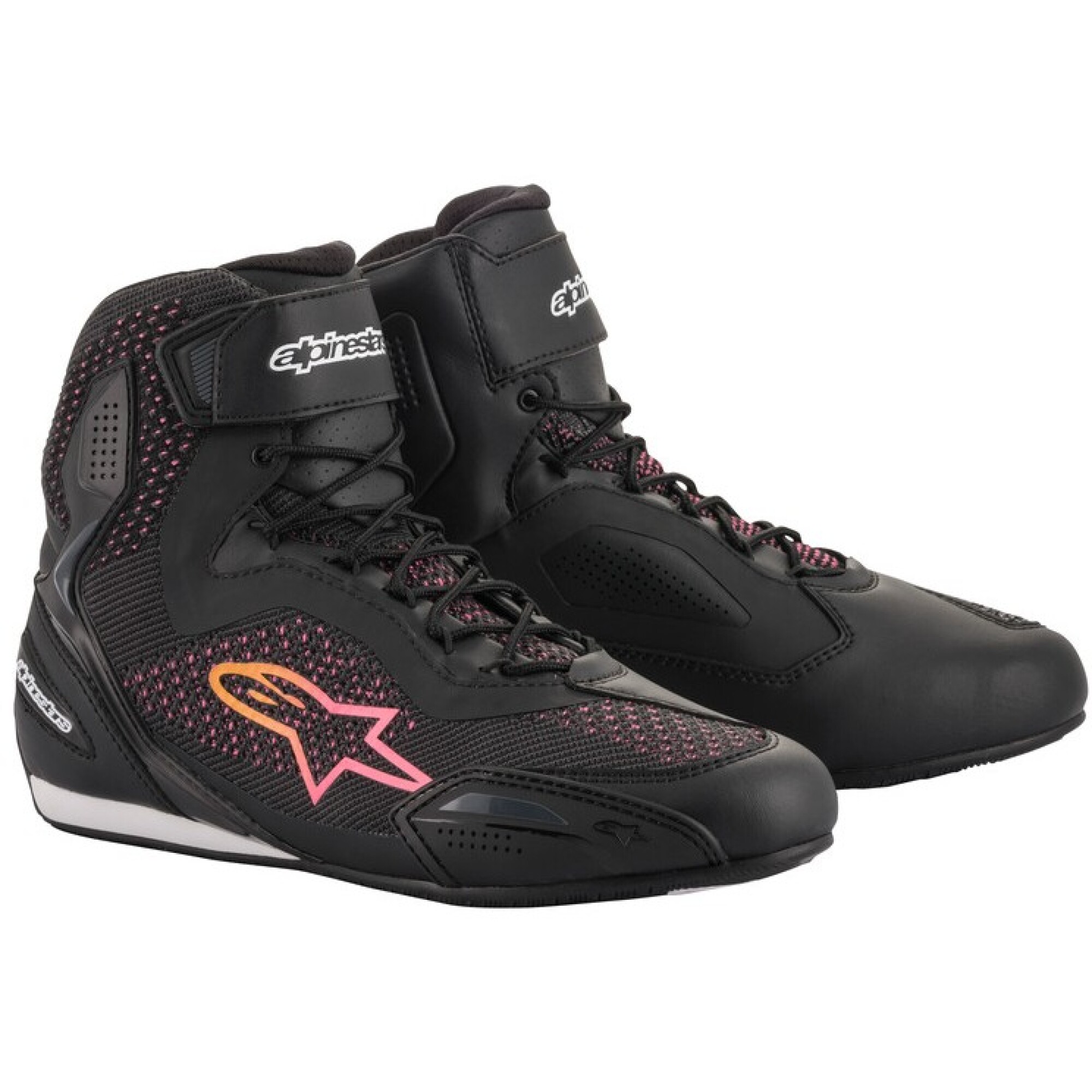 Baskets Femme Alpinestars Stella Faster 3 Rideknit Noir Rose Jaune - 36