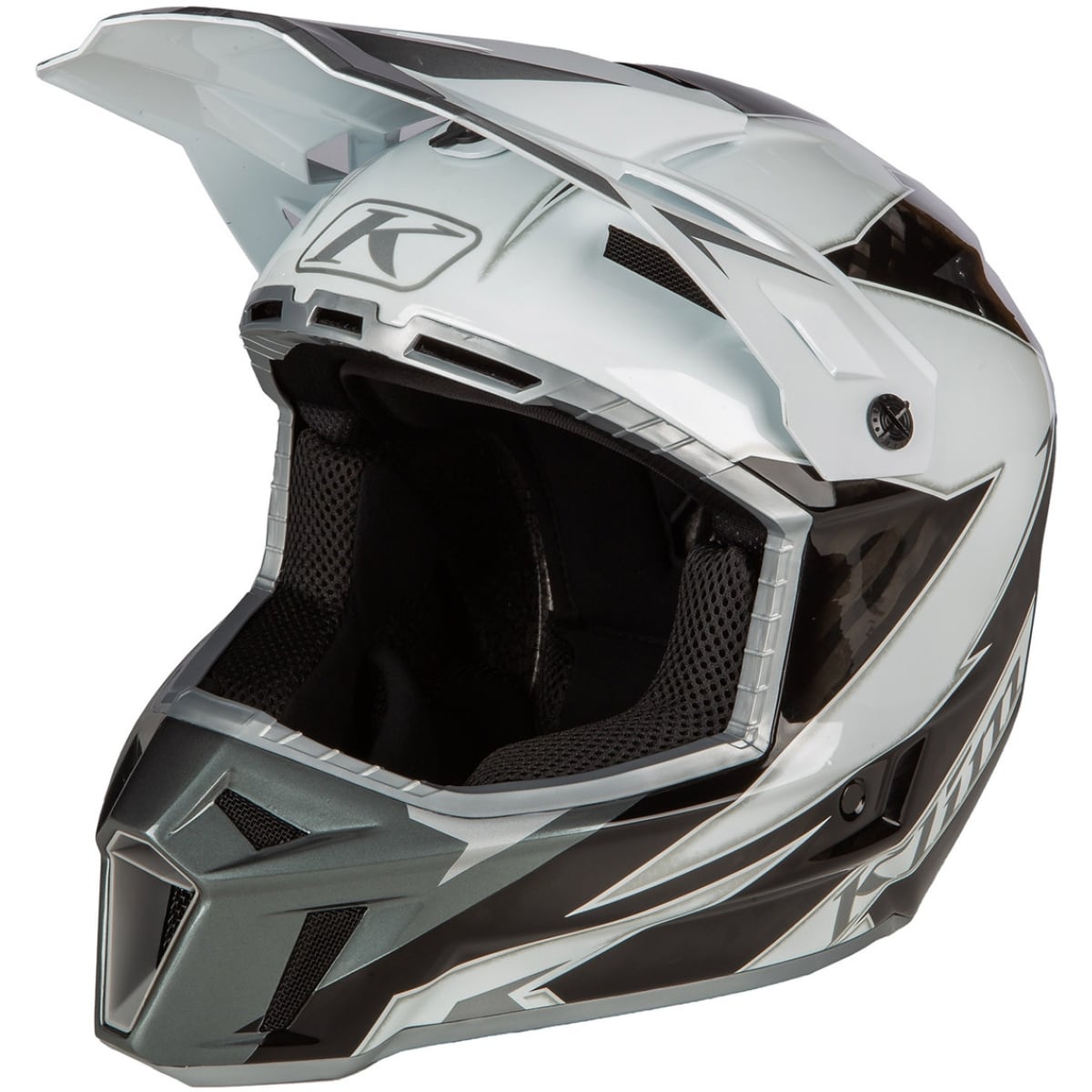 CASQUE CROSS KLIM CARBON F3 GRIS BLANC / 2XL