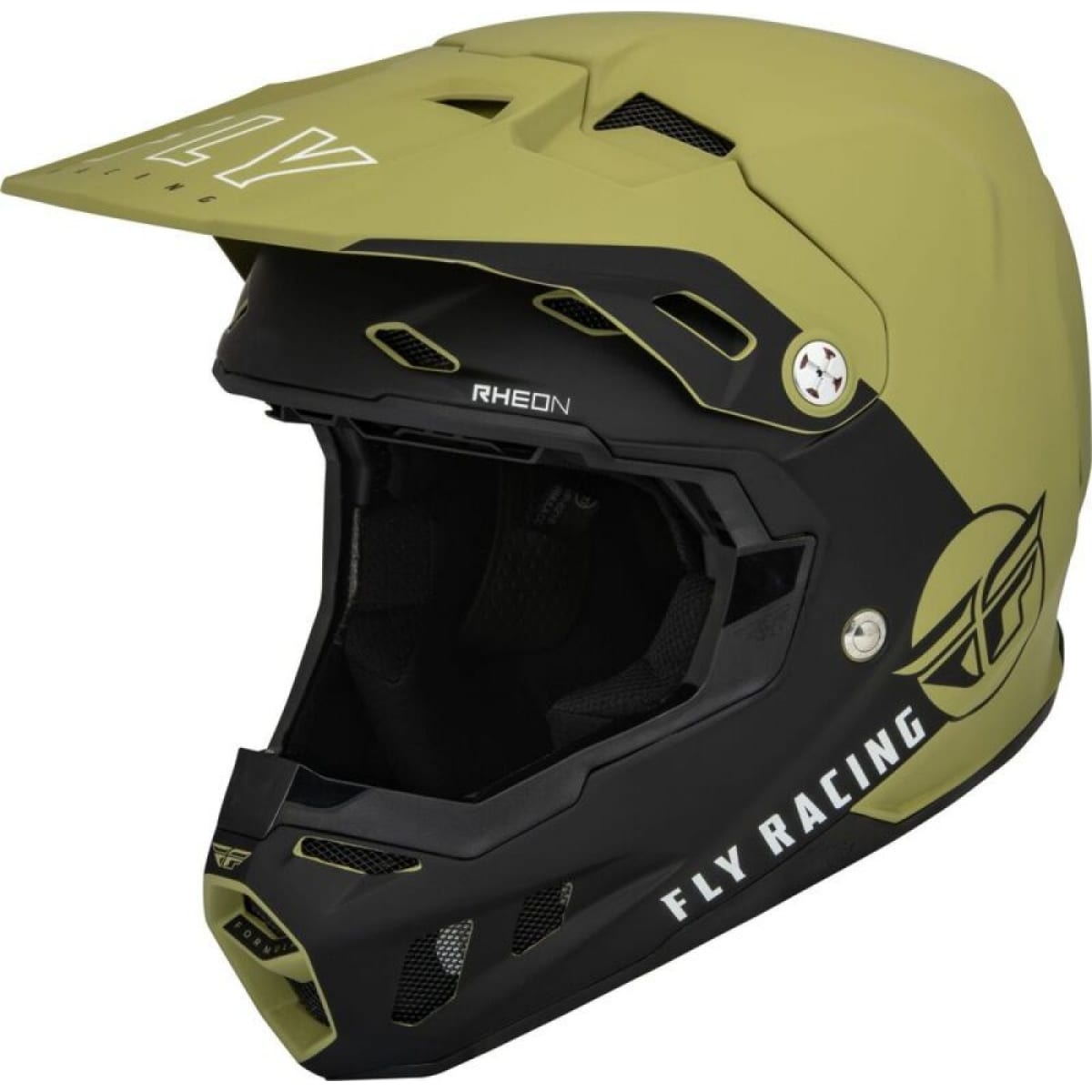 CASQUE CROSS FLY RACING FORMULA CC CENTRUM VERT OLIVE MAT NOIR / L