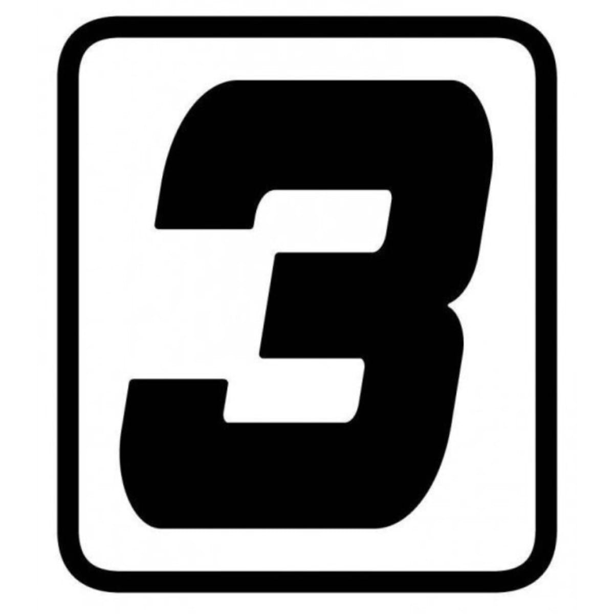 AUTOCOLLANT BARRACUDA NUMÉRO 3 NOIR