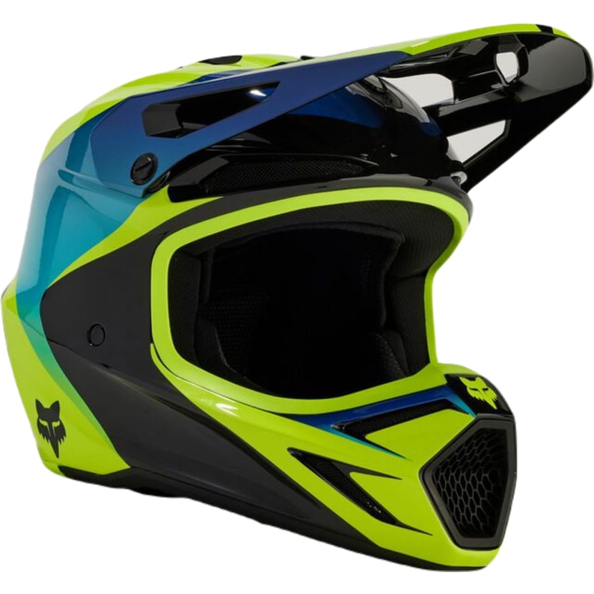 CASQUE CROSS ENFANT FOX V3 STREAK NOIR JAUNE / S