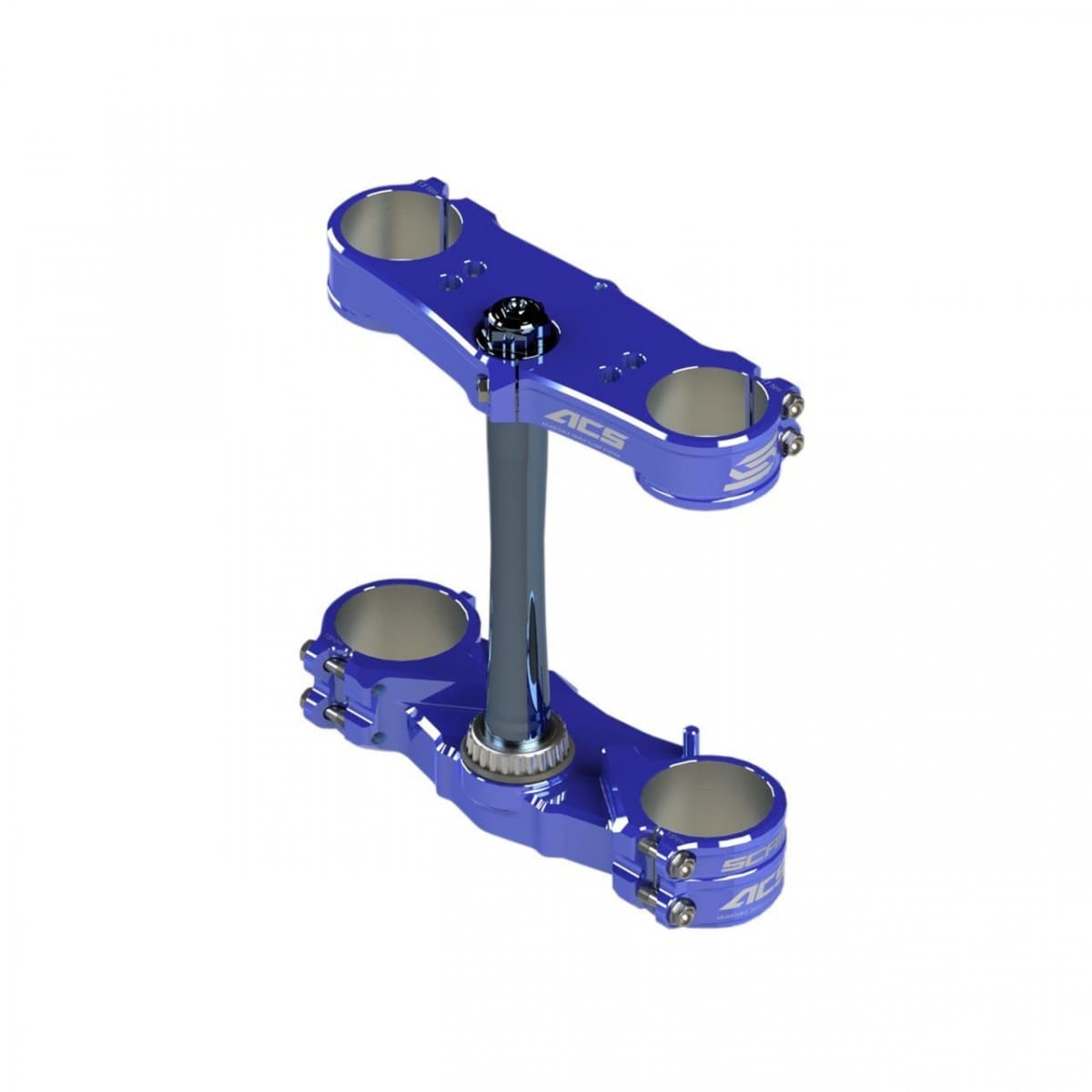 Té De Fourche Scar Acs Offset 25 mm Bleu Pour Yamaha