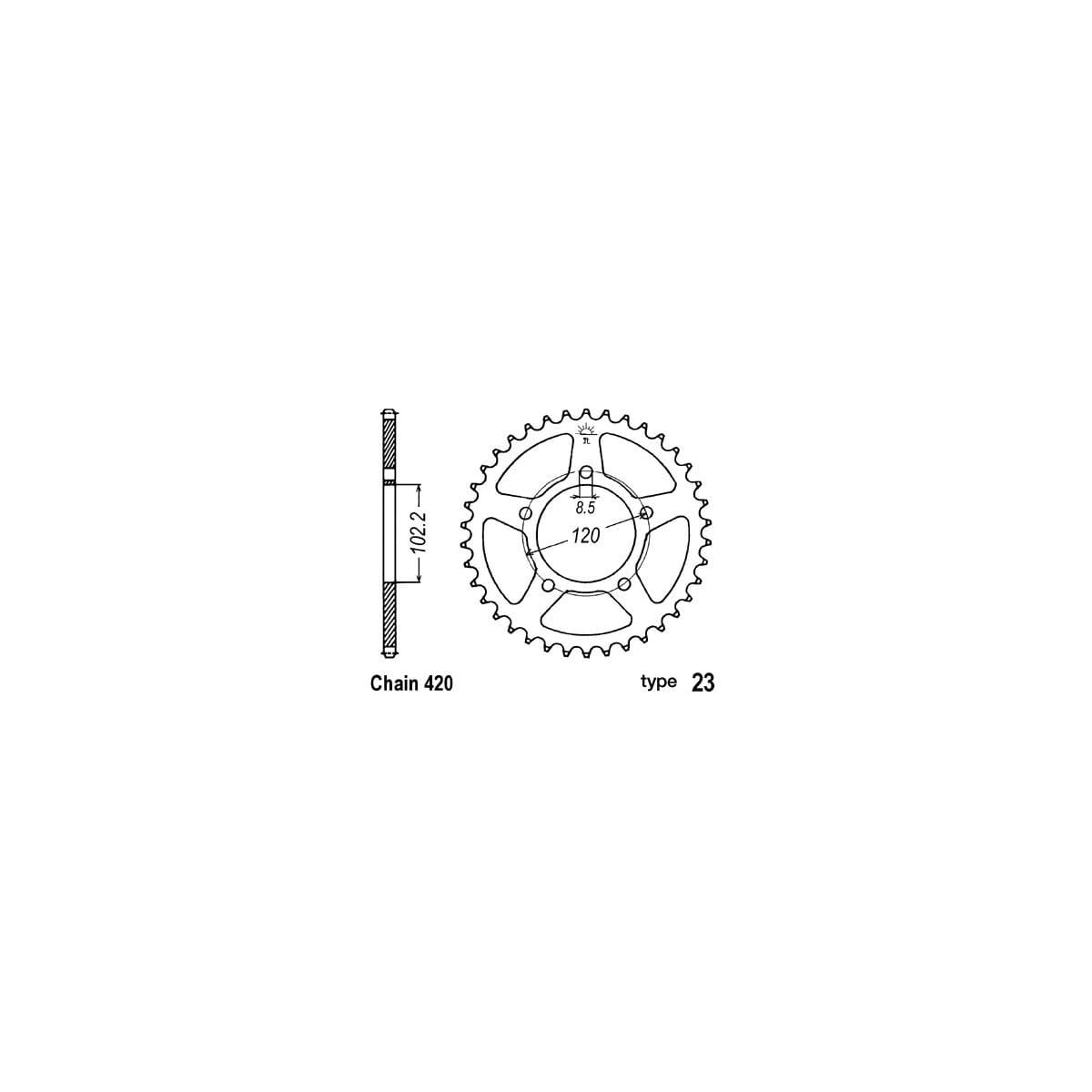 Couronne B1 47 Dents Pas De Chaîne 420 Type 23