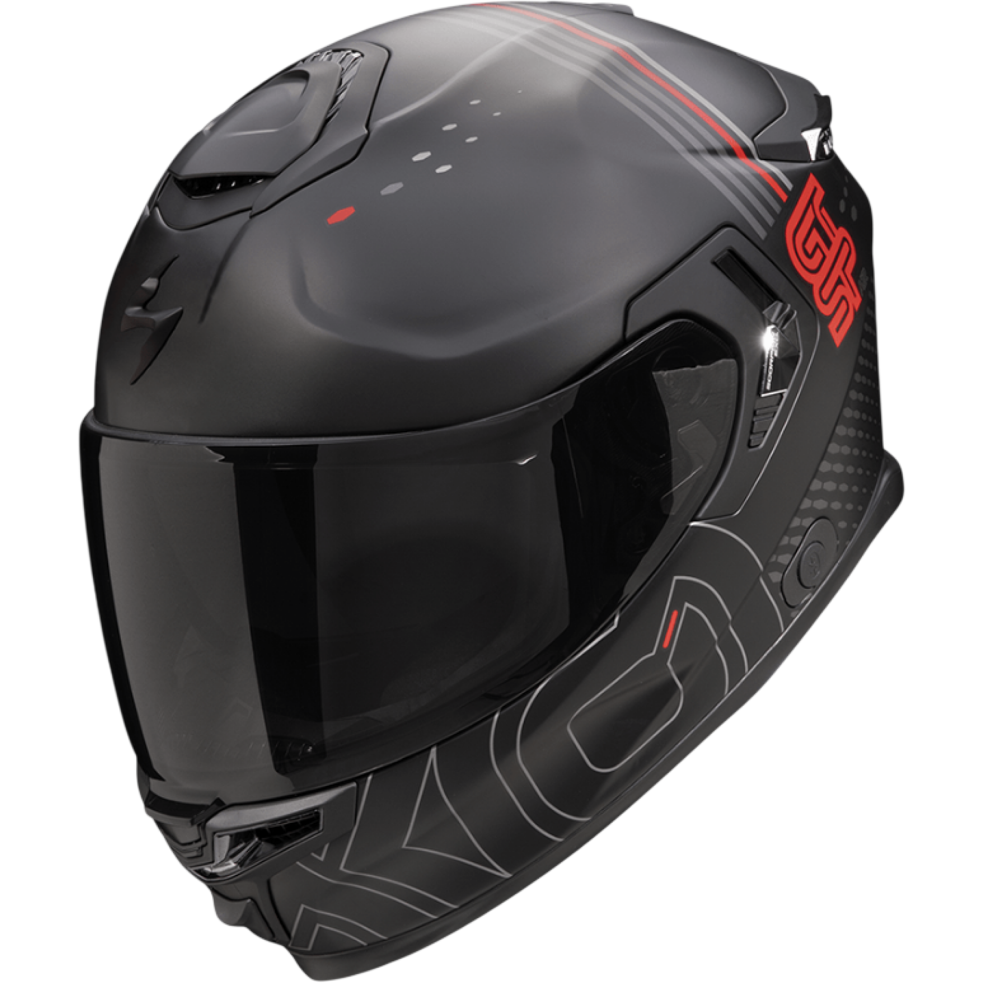 Casque Scorpion Exo-GT SP Air Techlane Noir Gris Rouge - L