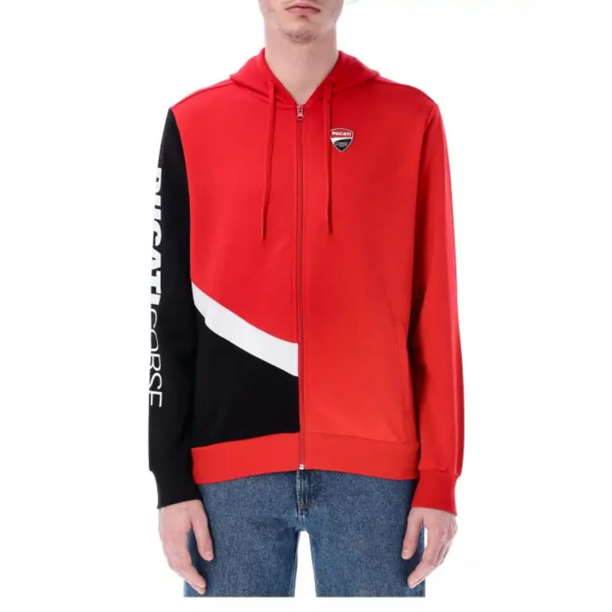 SWEAT ZIP DUCATI CORSE SMALL BADGE 2024 L/ROUGE