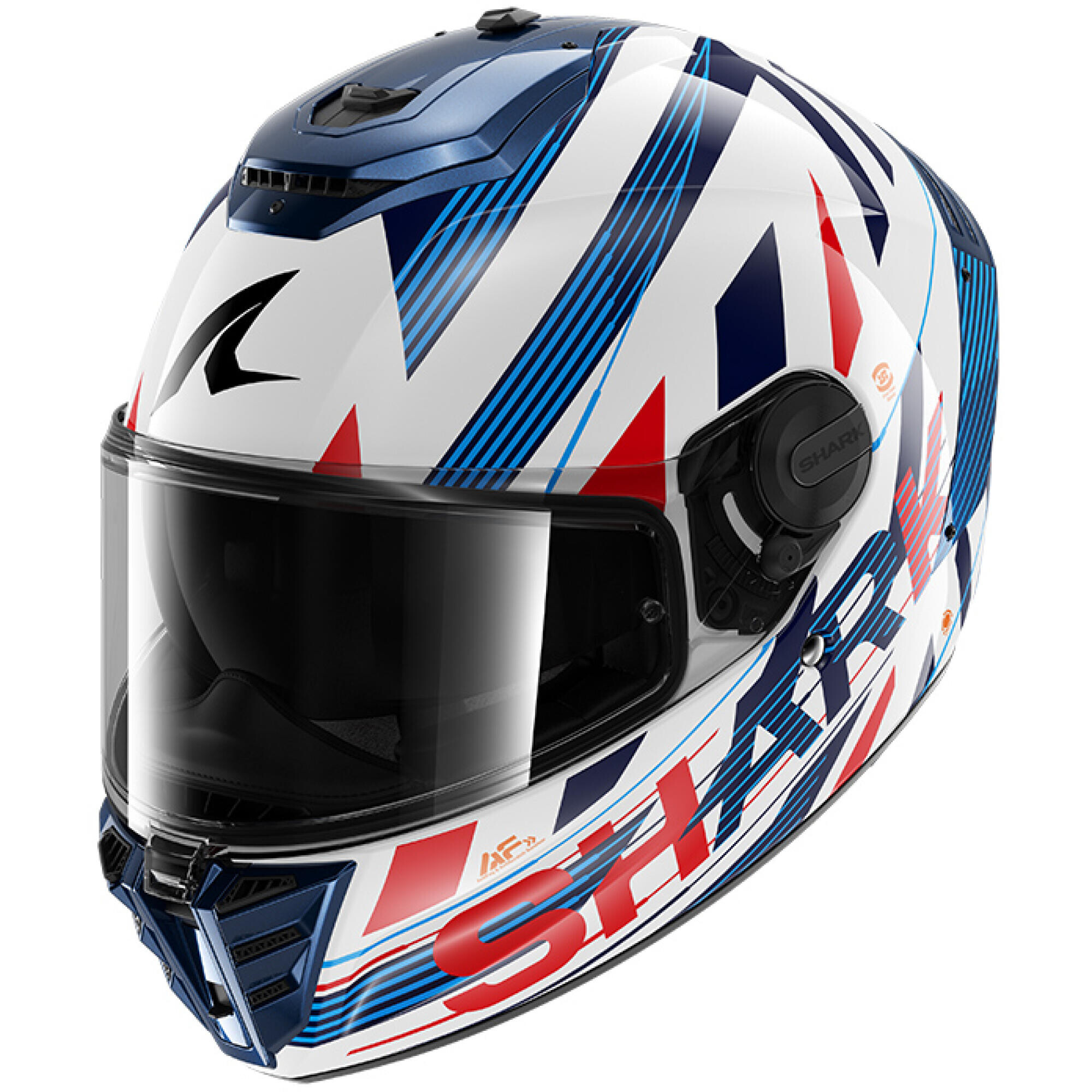 Casque Shark Spartan RS Dashed Blanc Bleu Rouge - M
