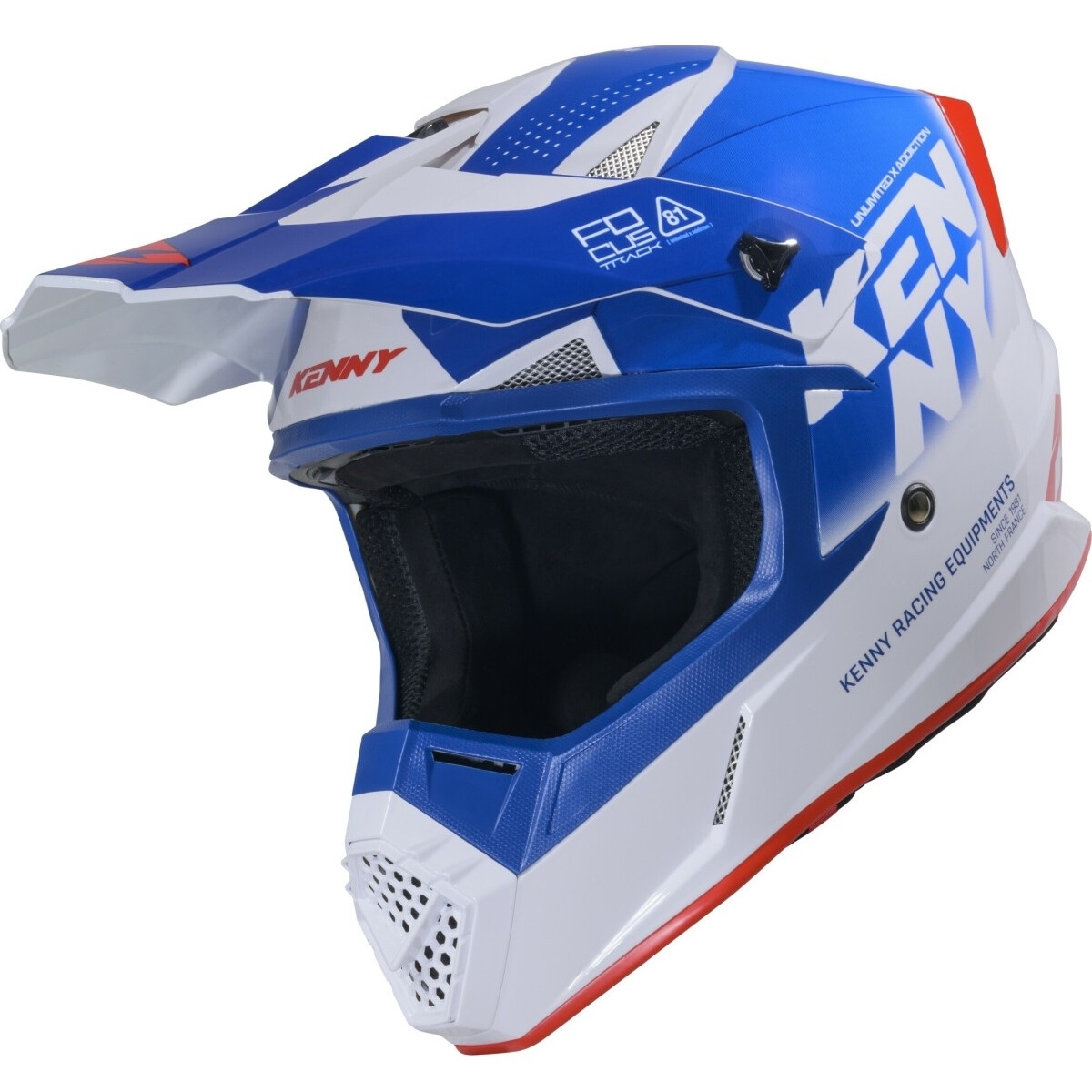 CASQUE CROSS KENNY TRACK GRAPHIC FOCUS PATRIOT BLEU BLANC ROUGE BRILLANT / L