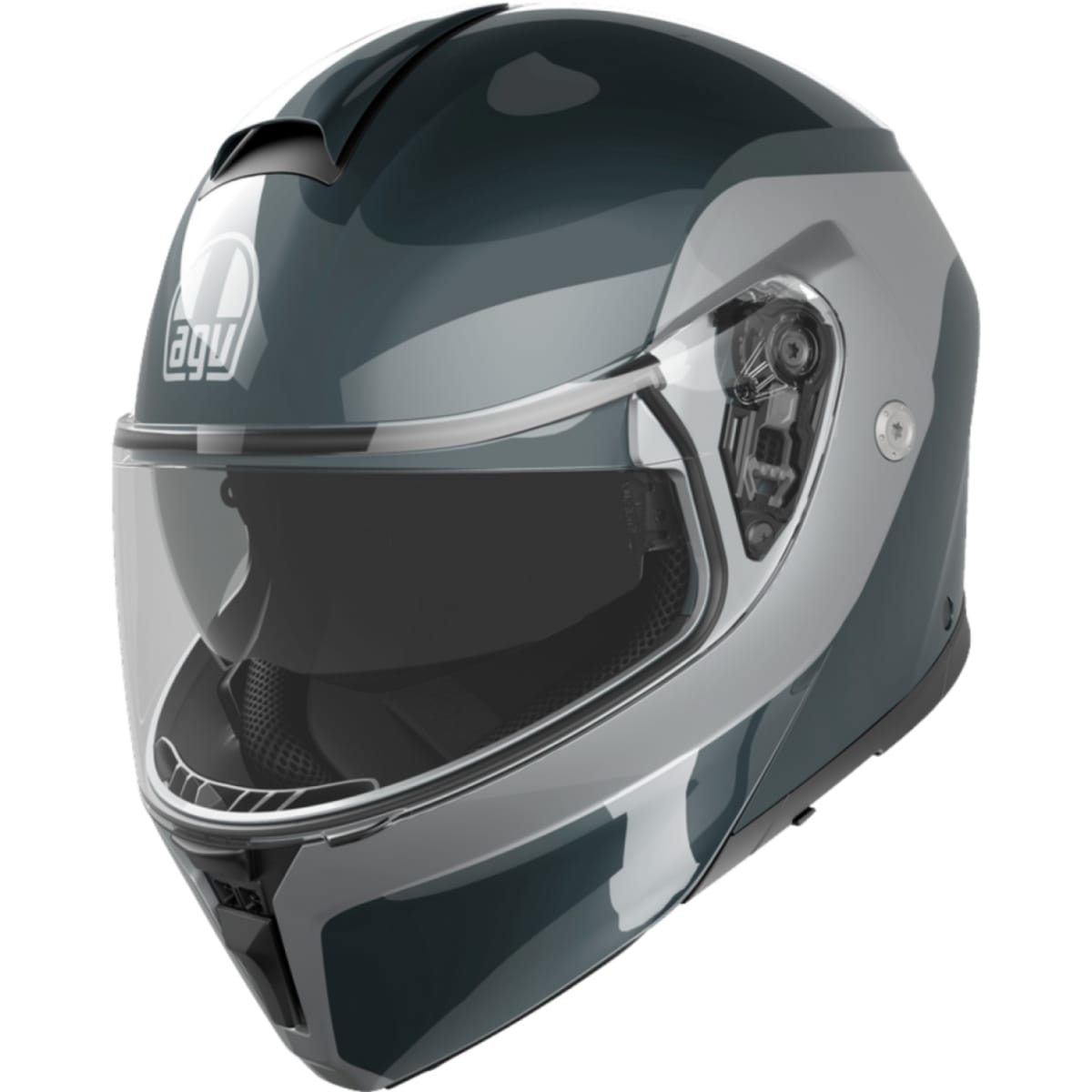 CASQUE AGV STREETMODULAR LEVICO GRIS ARGENT / 2XL
