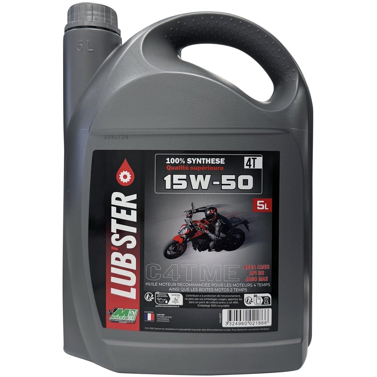 HUILE MINERVA LUB'STER 4T 15W50 SYNTHESE 5L