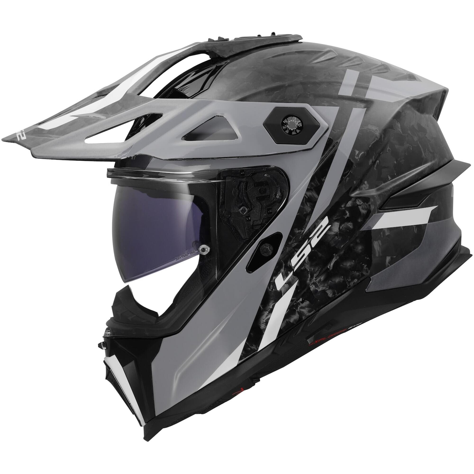 Casque LS2 MX707 Explorer Evo Forged Carbon Zelior Gris - 2XL