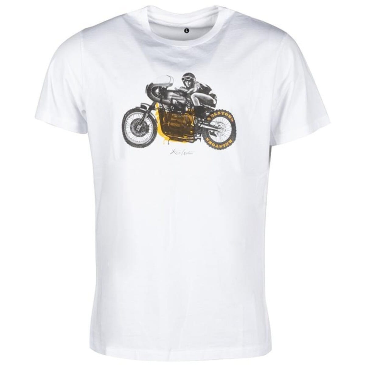 TEE SHIRT HELSTONS BM BLANC NOIR / 2XL