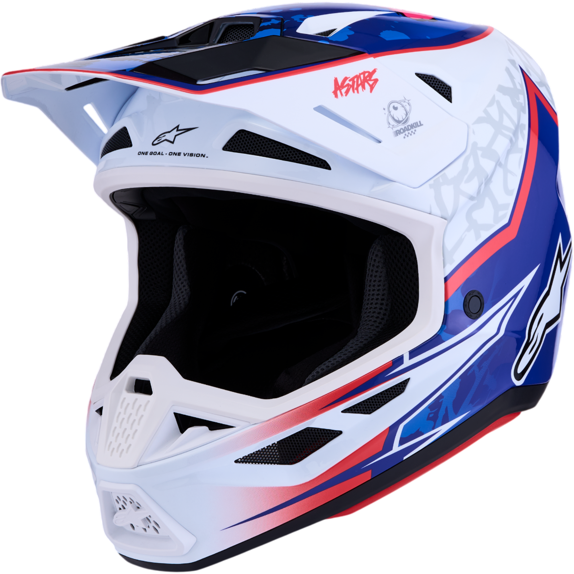 Casque Cross Alpinestars S-M7 Blaster Blanc Bleu Rouge - 2XL