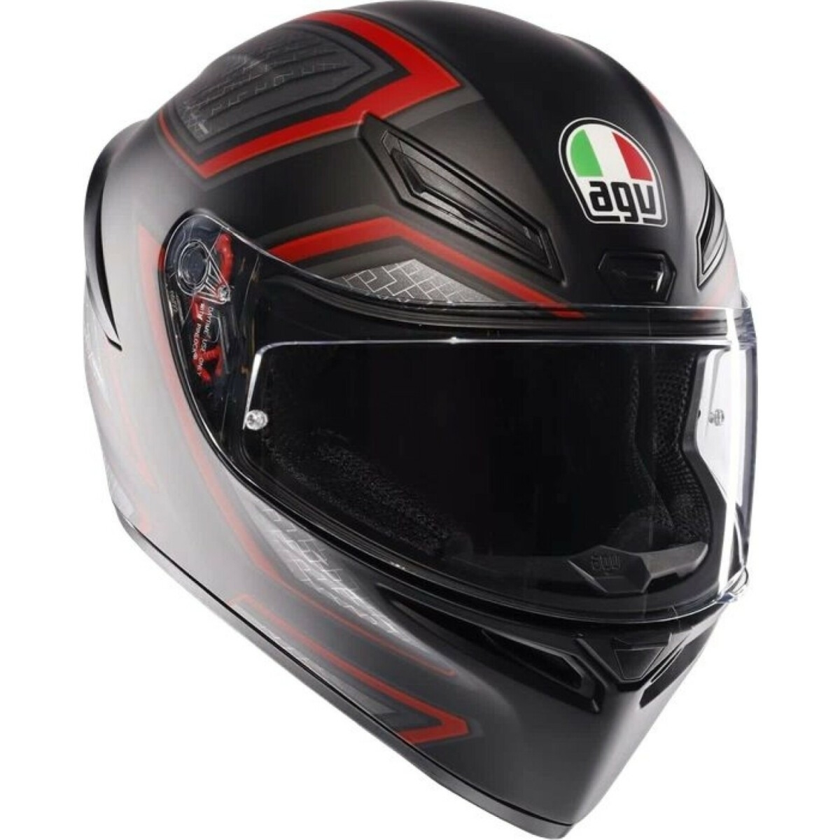 CASQUE AGV K1 S SLING NOIR MAT ROUGE / XL