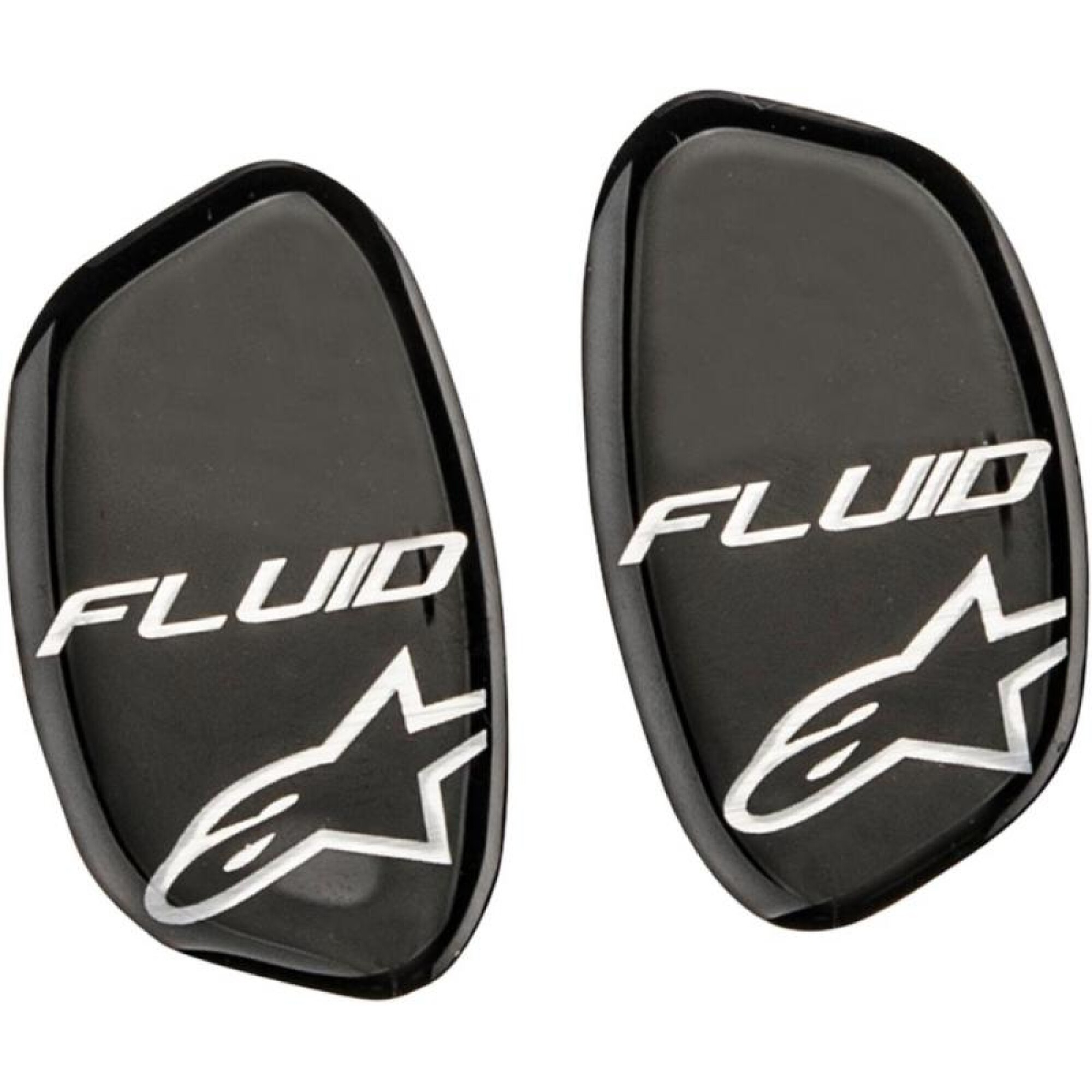 Caches Charnières Autocollants Alpinestars Pour Genouillères Fluid Noir Métat Brossé