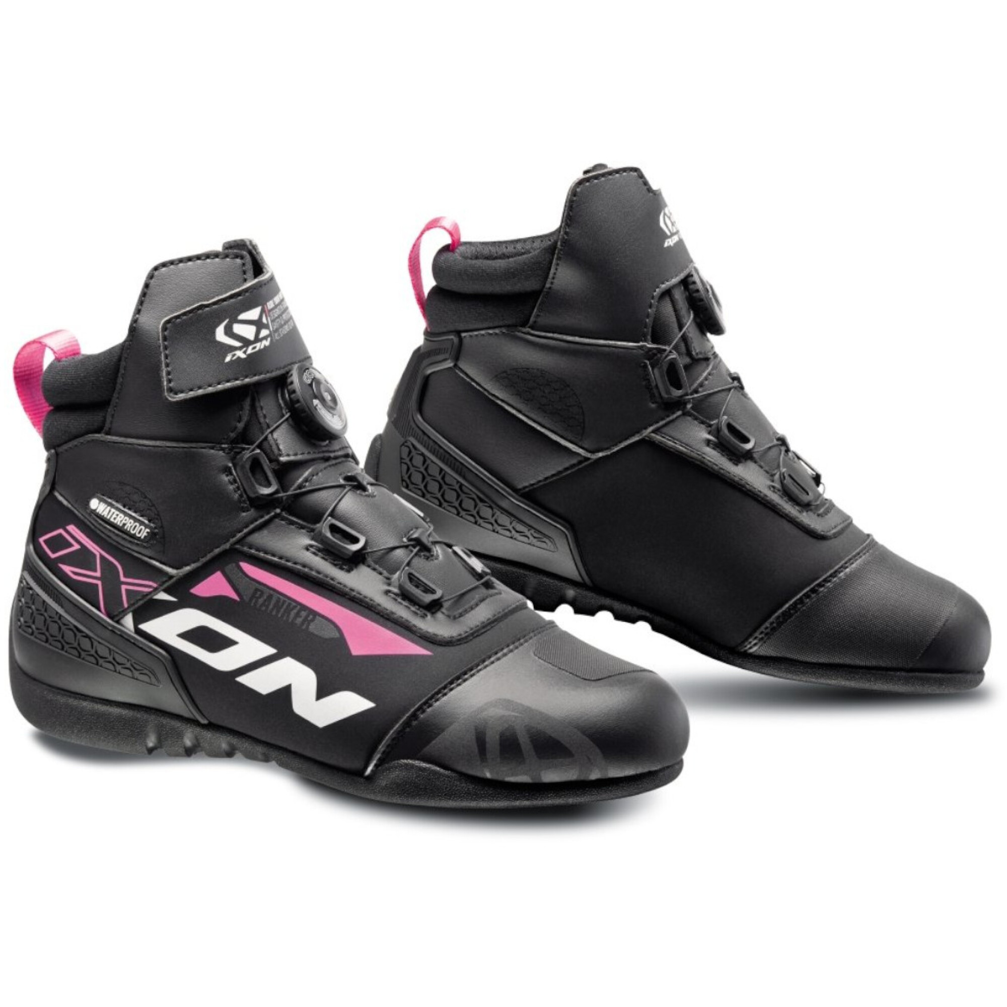 Baskets Femme Ixon Ranker Waterproof Lady Noir Blanc Fuchsia - 36