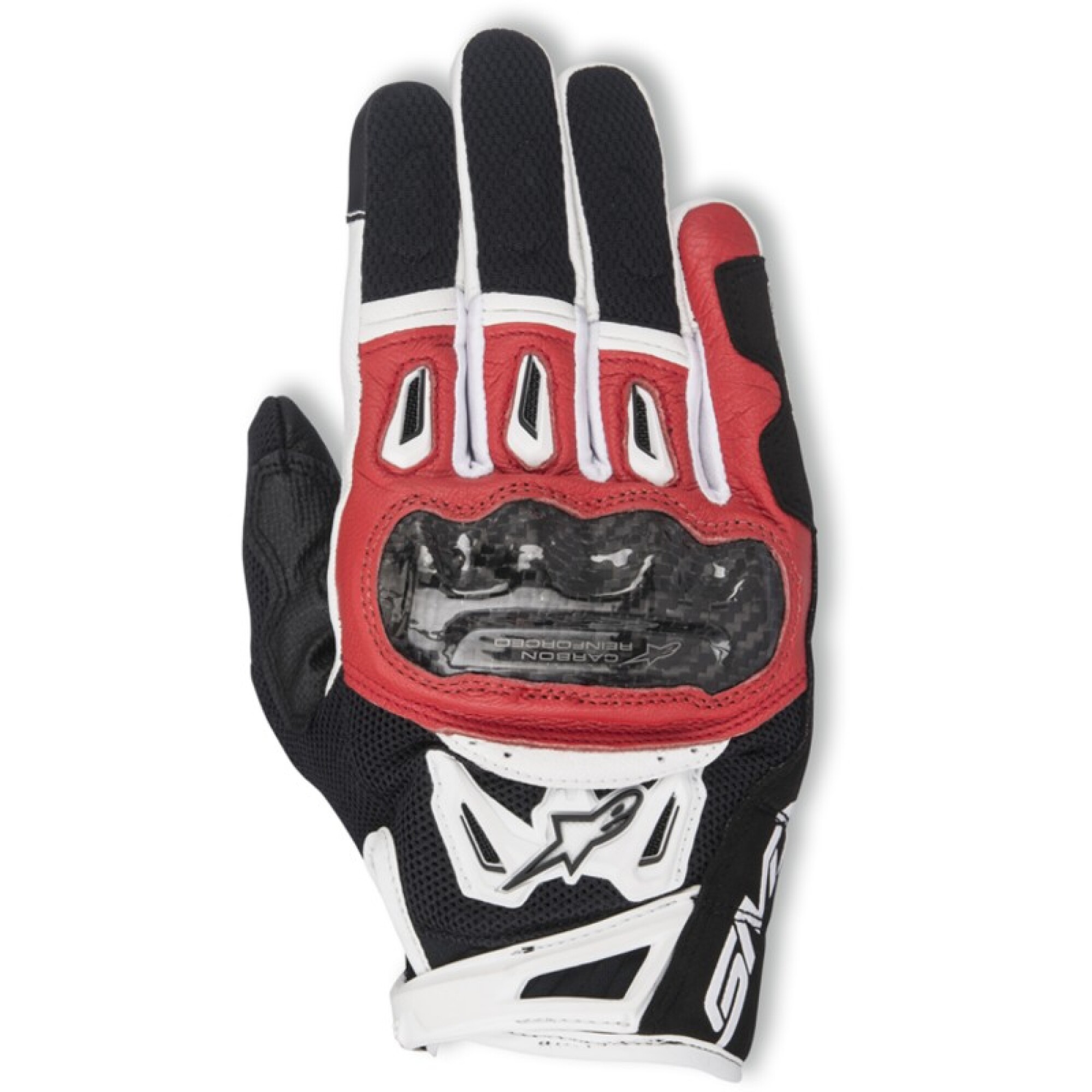 Gants Alpinestars SMX-2 Air Carbon V2 Noir Rouge Blanc - 2XL