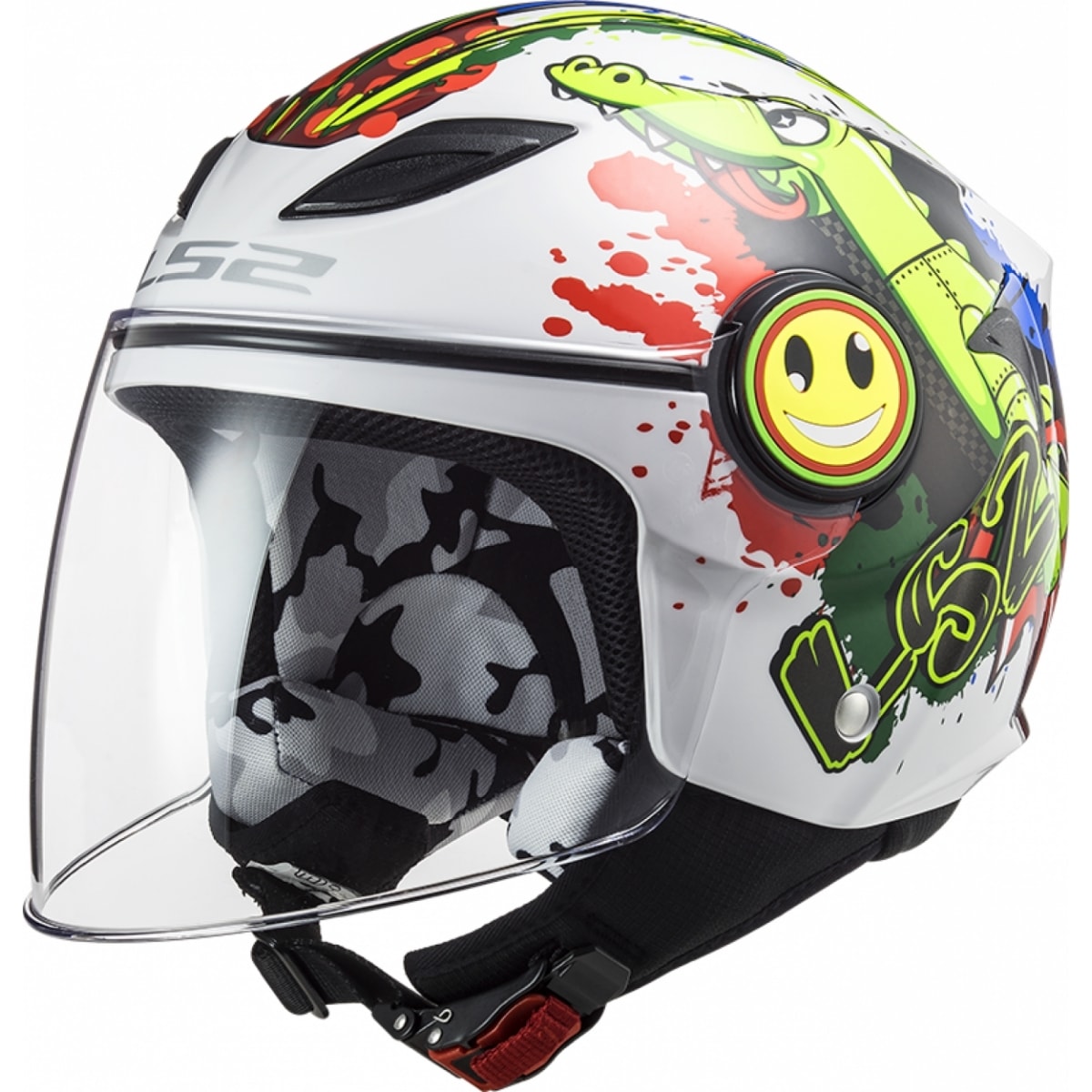 CASQUE LS2 KID FUNNY OF602 CROCO L/BLANC