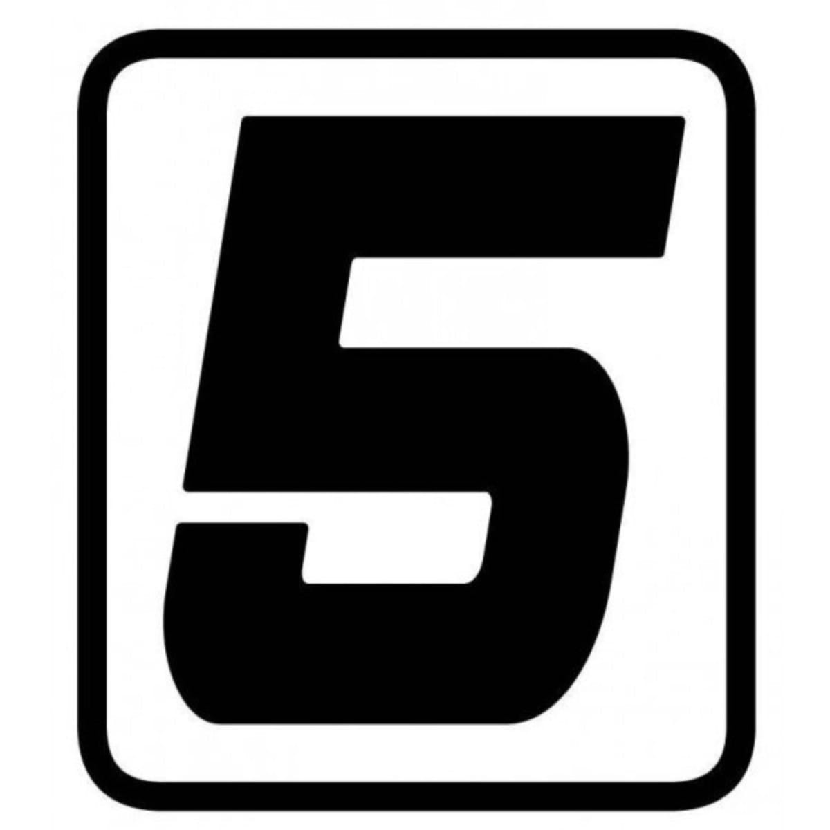 AUTOCOLLANT BARRACUDA NUMÉRO 5 NOIR N400/5