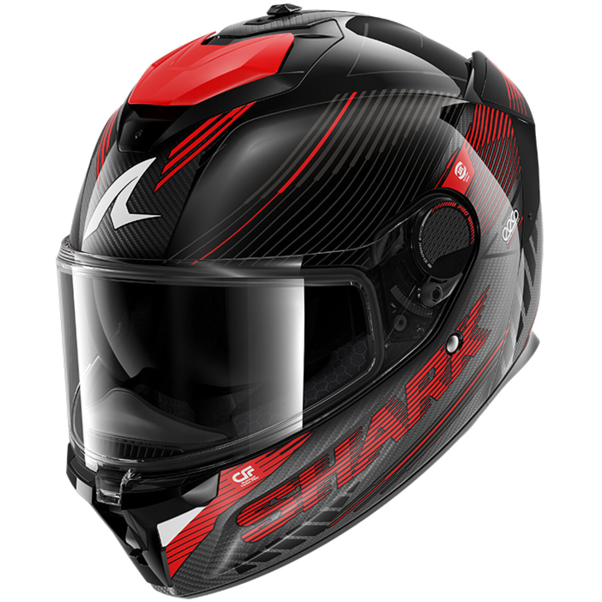 Casque Shark Spartan GT Pro Carbon Axium Carbone Anthracite Rouge - S