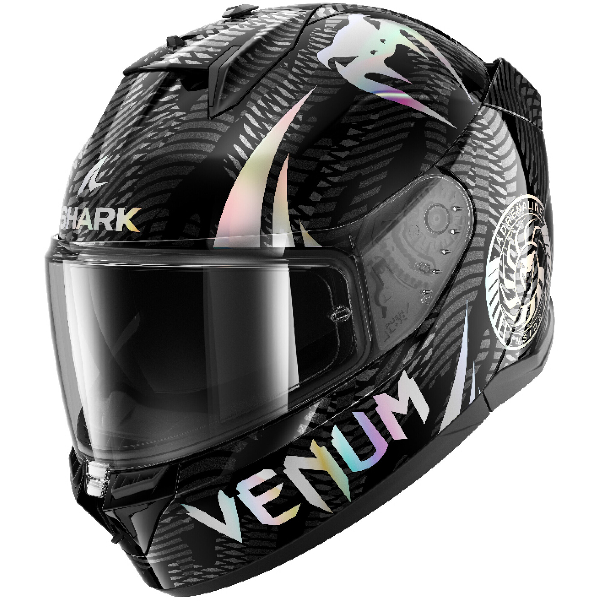 Casque Shark D-Skwal 3 Venum Noir Chrome Gris - L