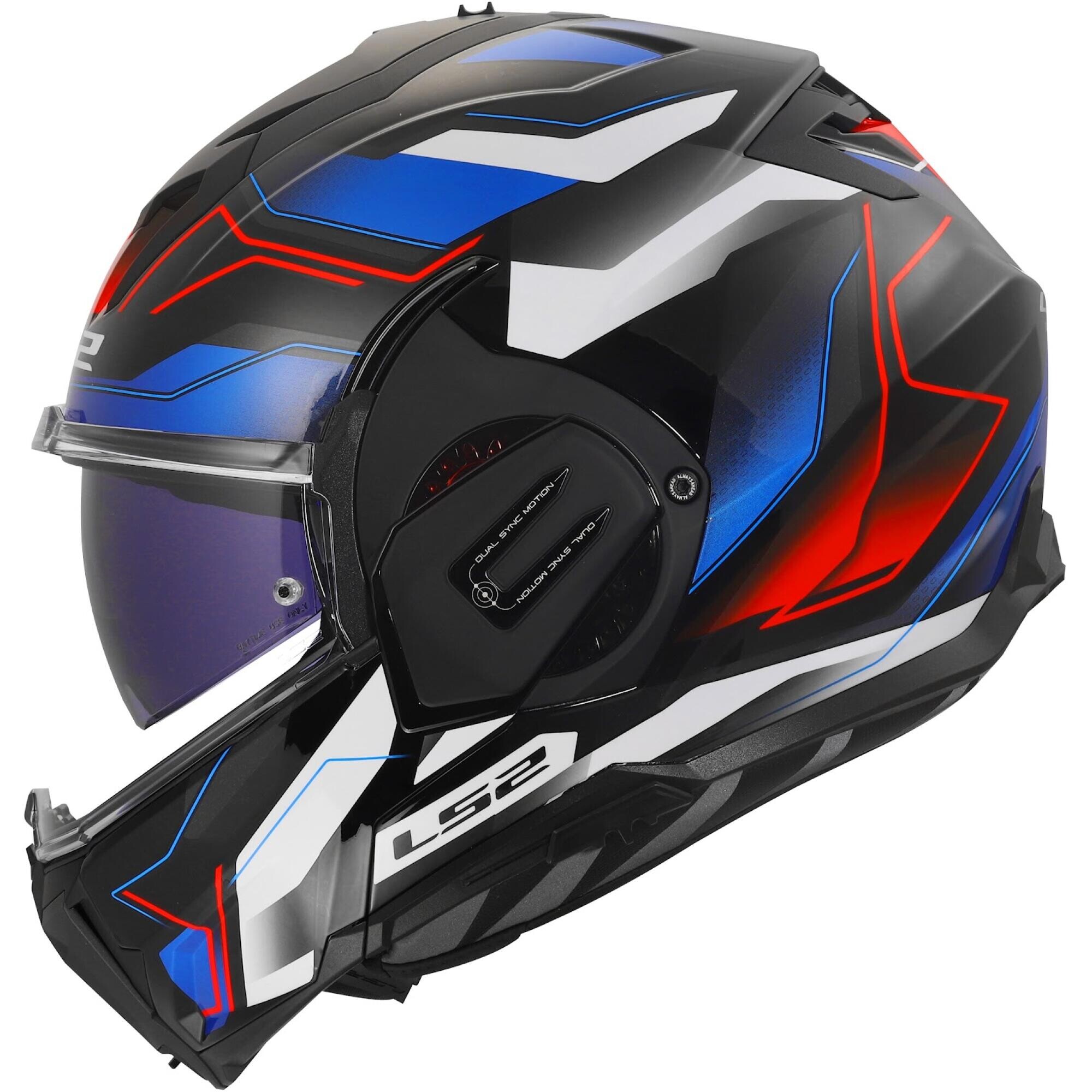 Casque LS2 FF912 Valiant Gear Ervion Blanc Bleu Rouge - 2XL