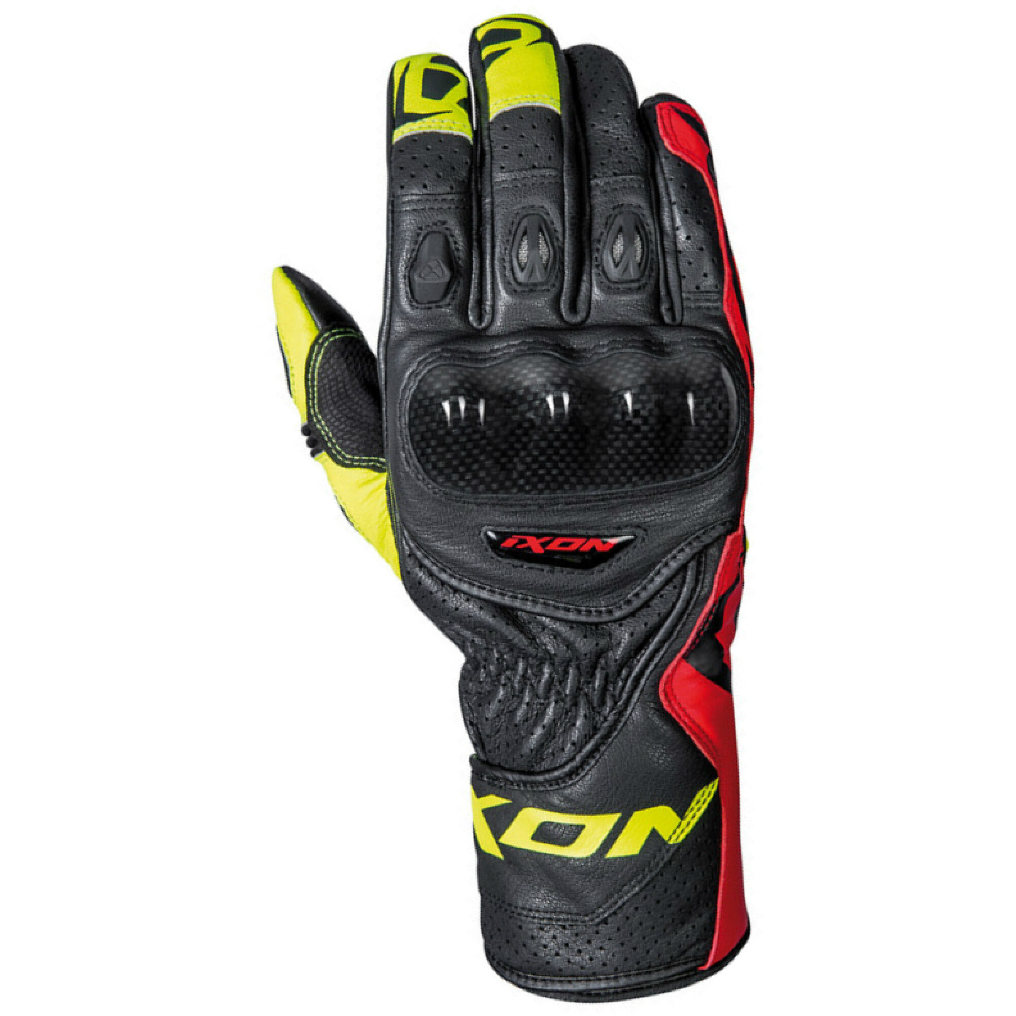 Gants Ixon RS Circuit-R Noir Rouge Jaune - 2XL