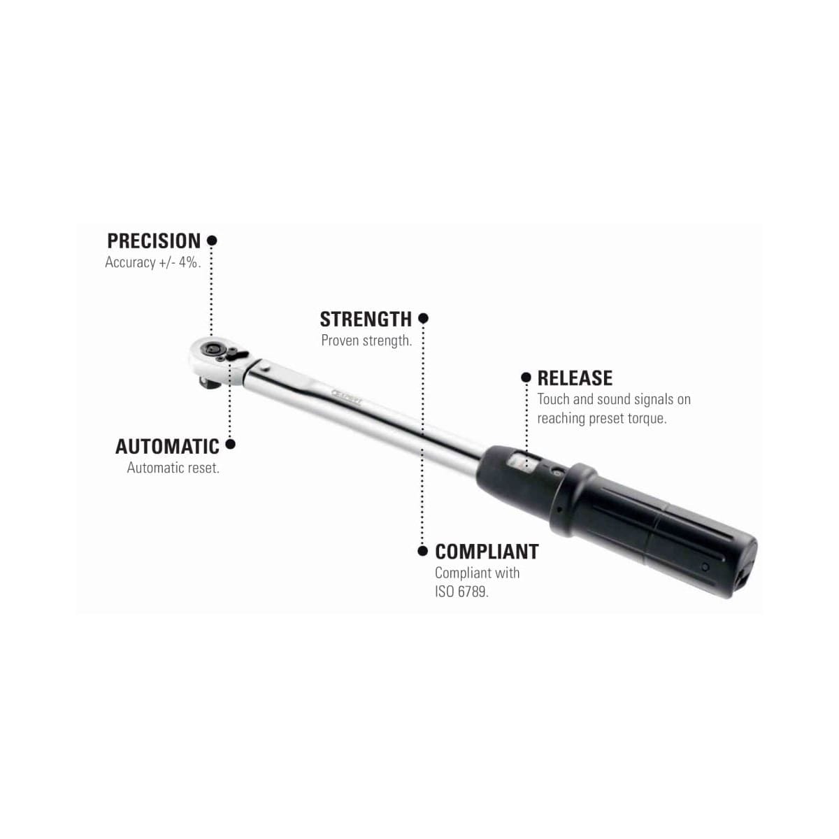 Clé dynamométrique Expert 0,375 pouce 10-50 N.m